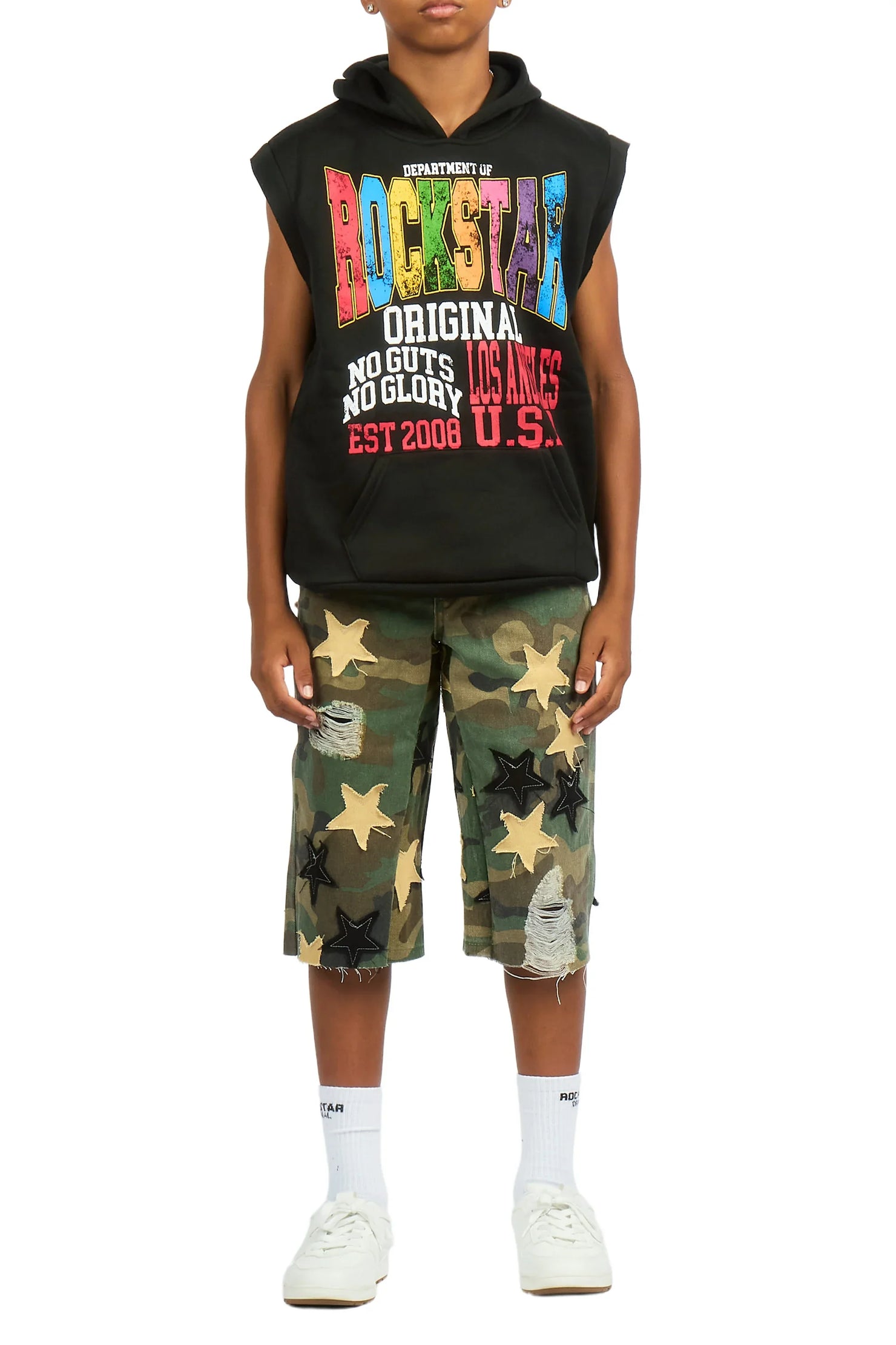 Boys Starlane Camo Denim Jort