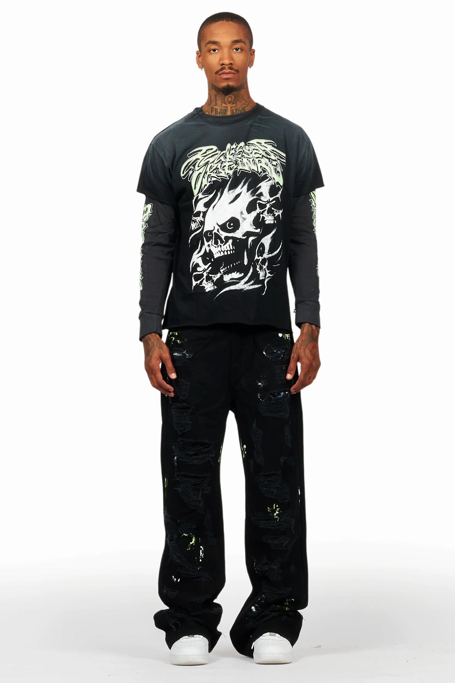 Schtupp Black Double Layer T-Shirt/Baggy Fit Jean Bundle