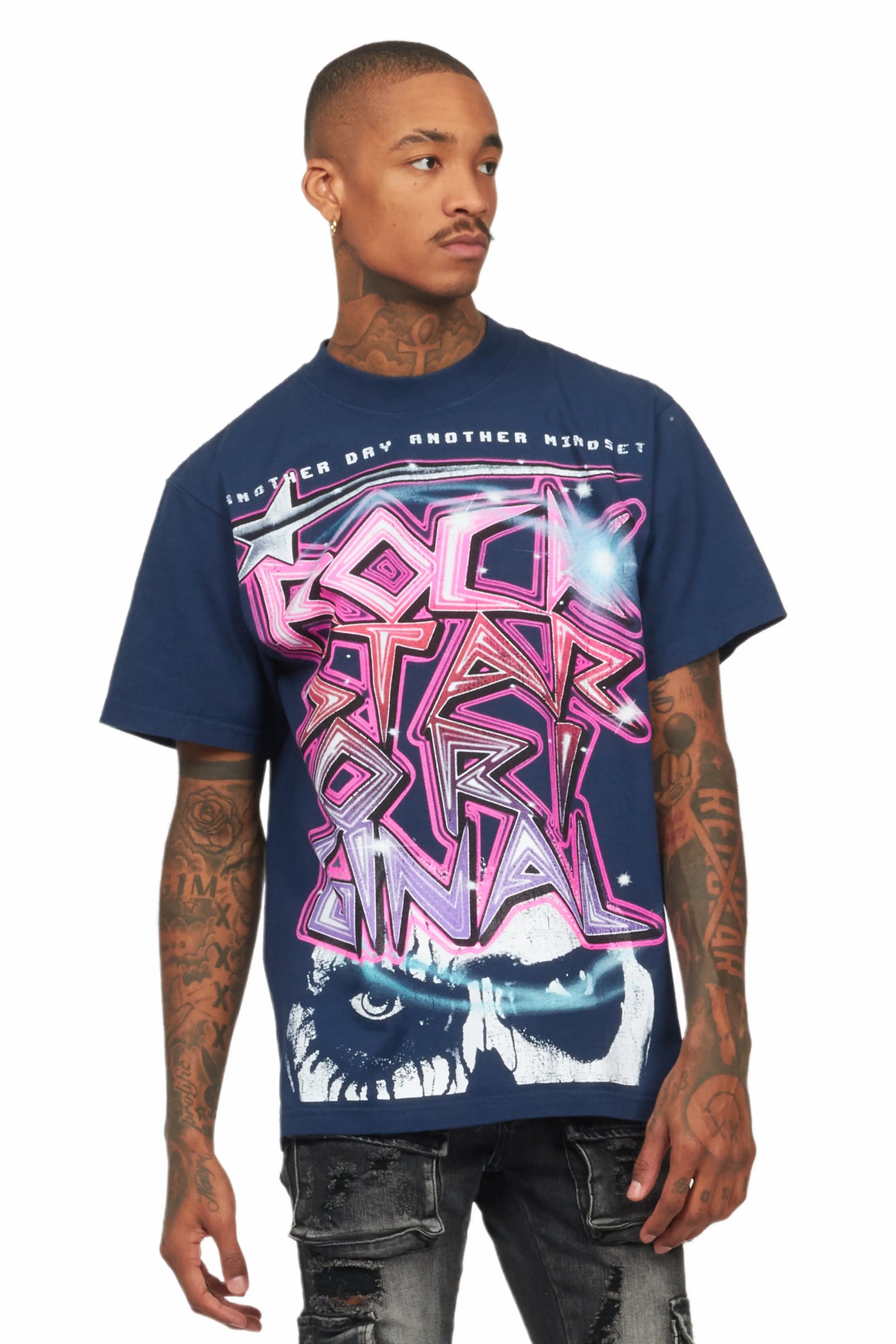 Krog Navy Oversized Graphic T-Shirt
