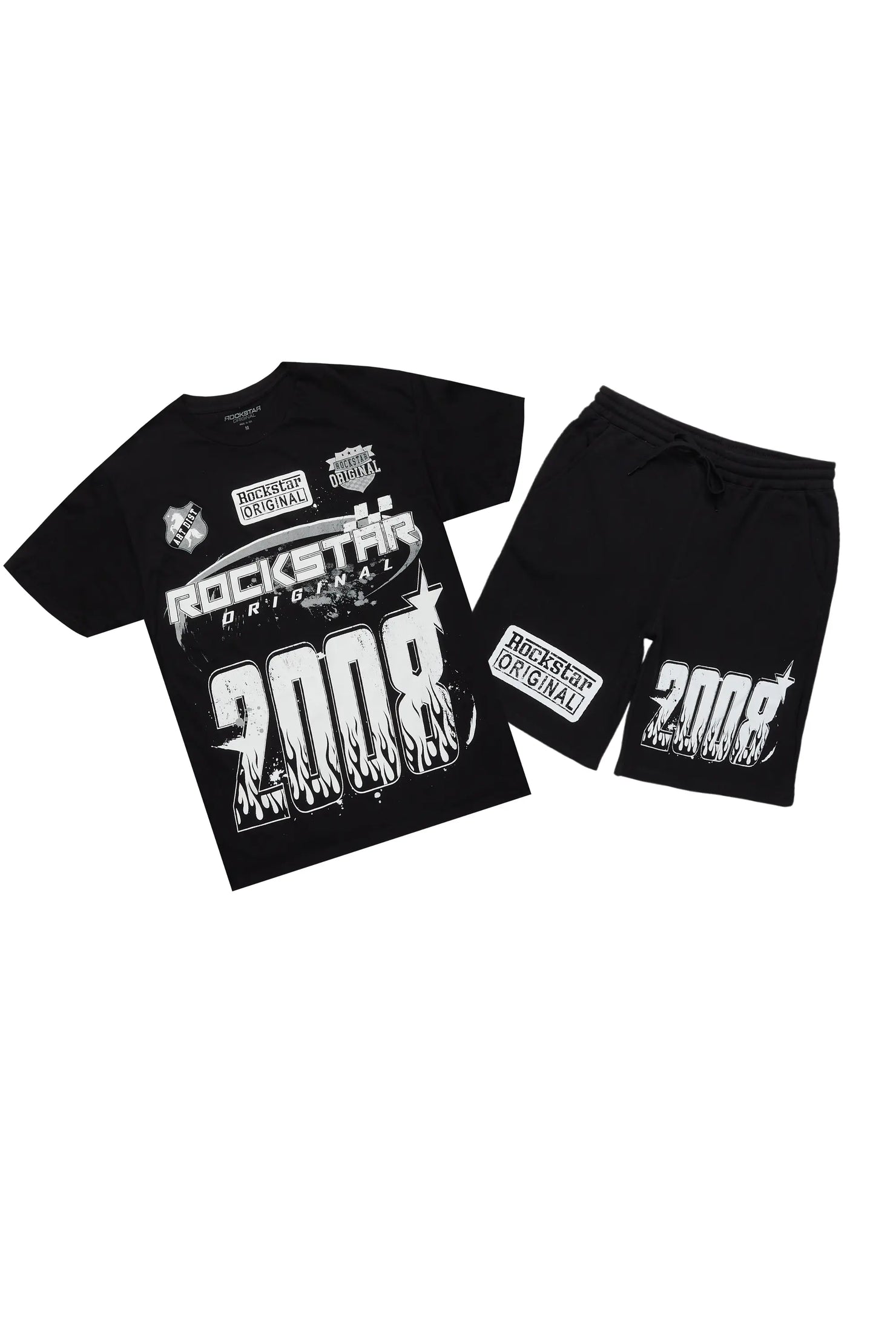 Amos Black Graphic T-Shirt Short Set