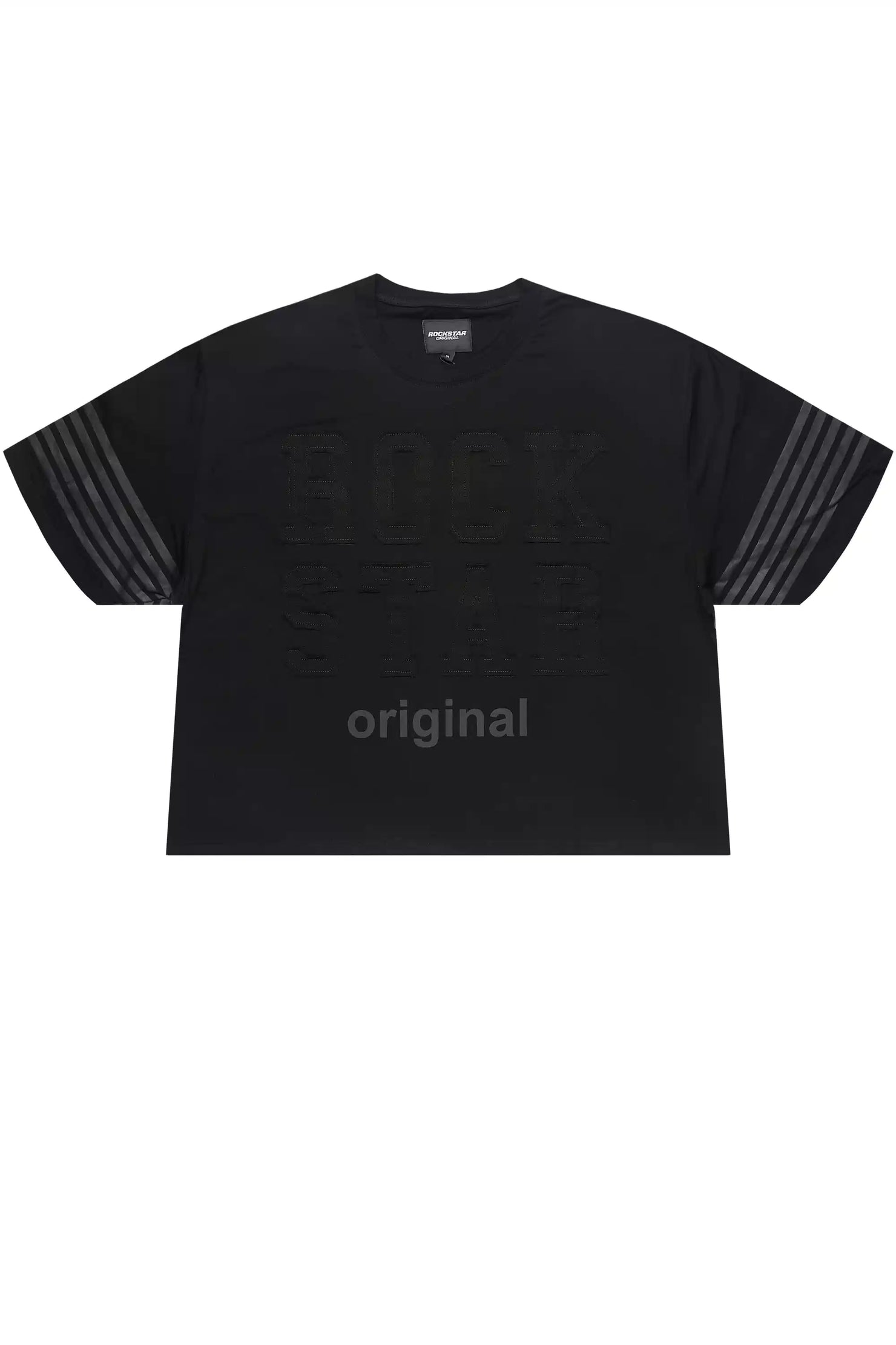 Rulik Black Boxy Crop T-Shirt