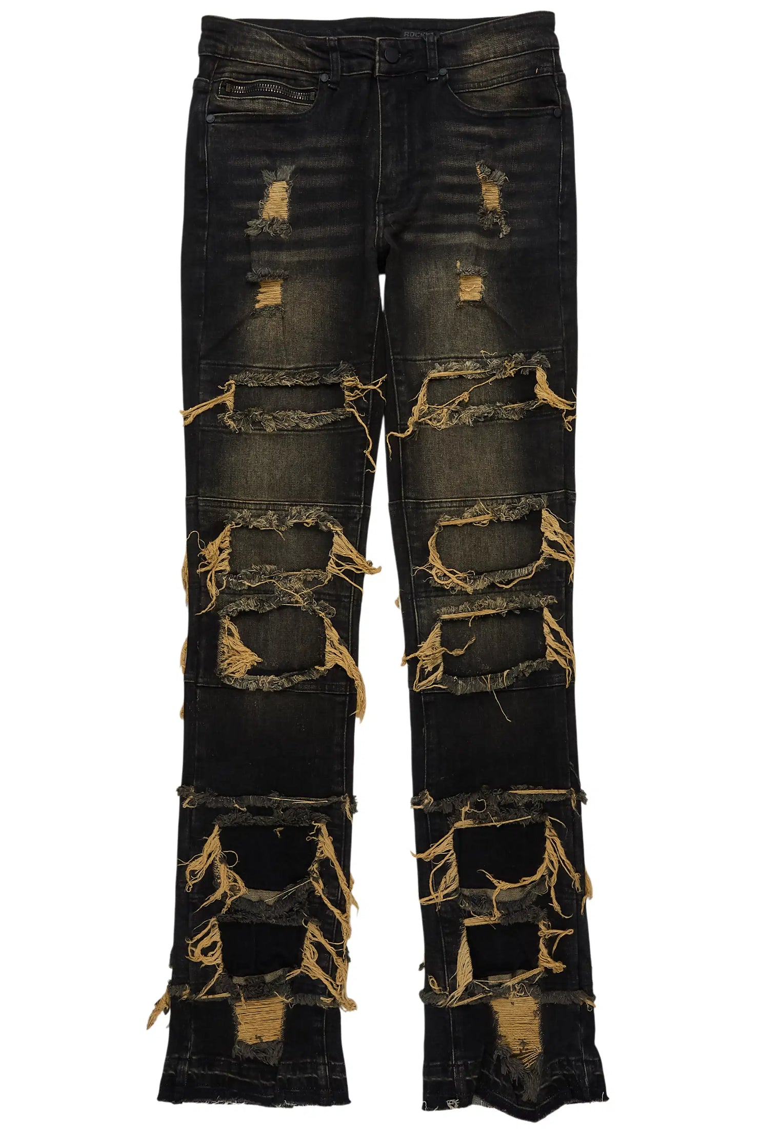 Vasco Tint Grey Stacked Flare Jean