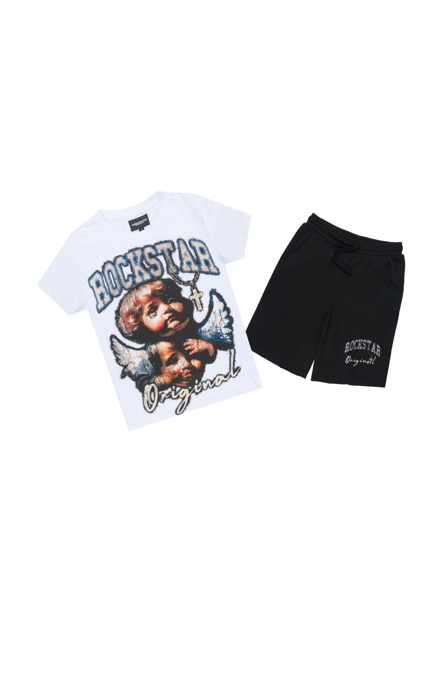 Boys Deiter White/Black T-Shirt Short Set