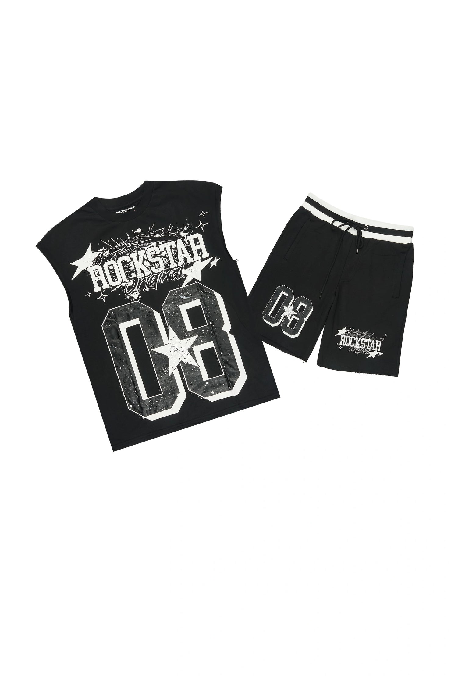 Allstar Cut Sleeve Black/White T-Shirt Short Set