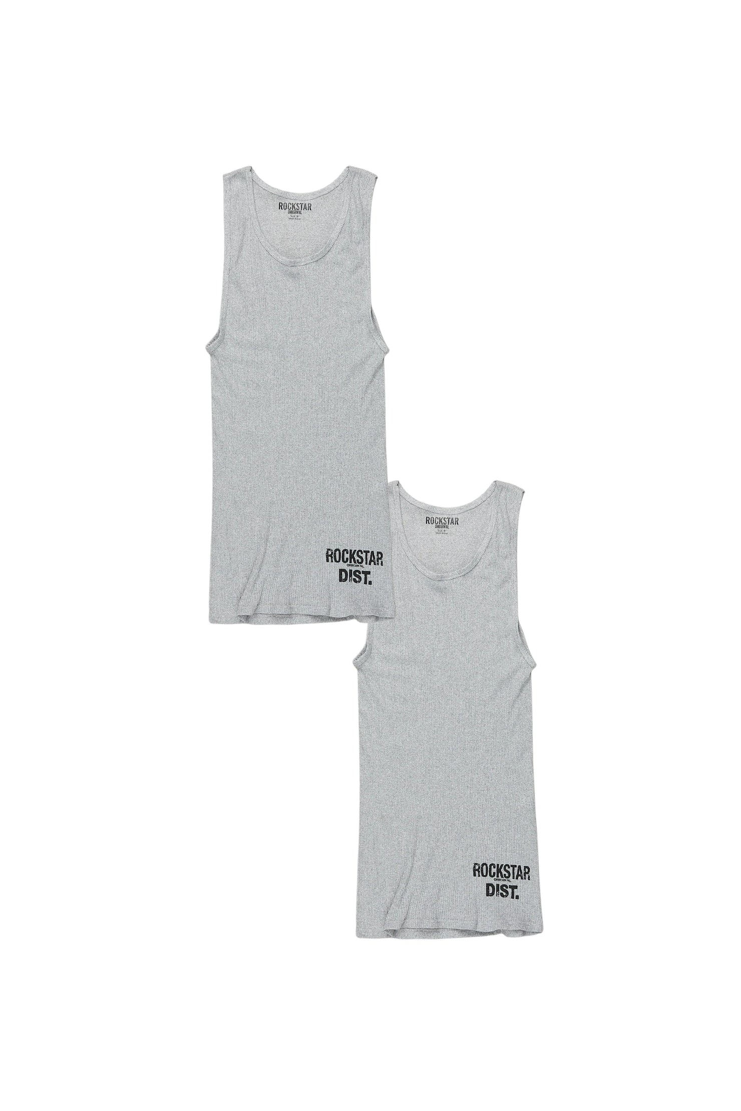 Mens Basic Heather Grey Tank Top - 2 Pack