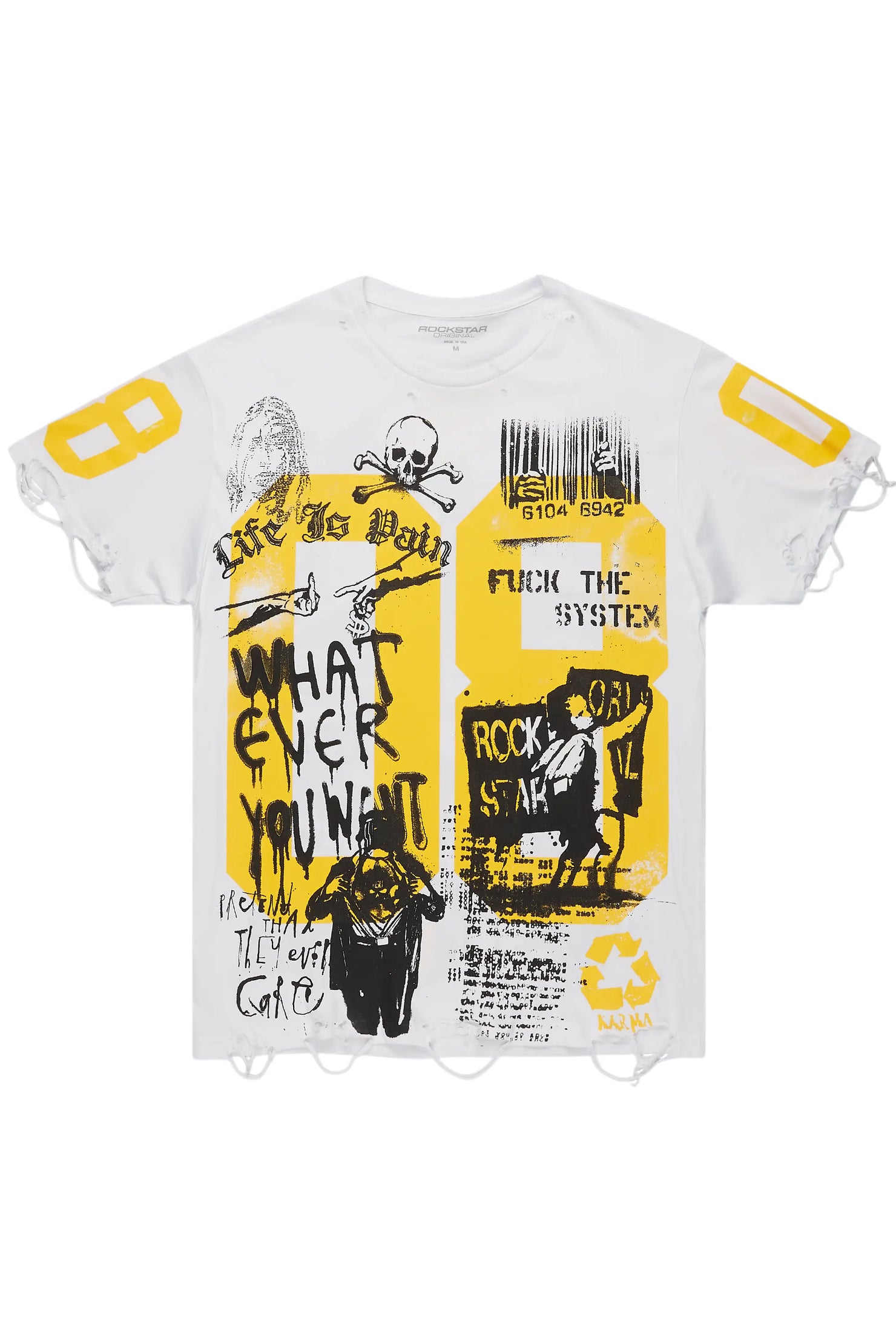 Grill White/Yellow Graphic Oversized T-Shirt