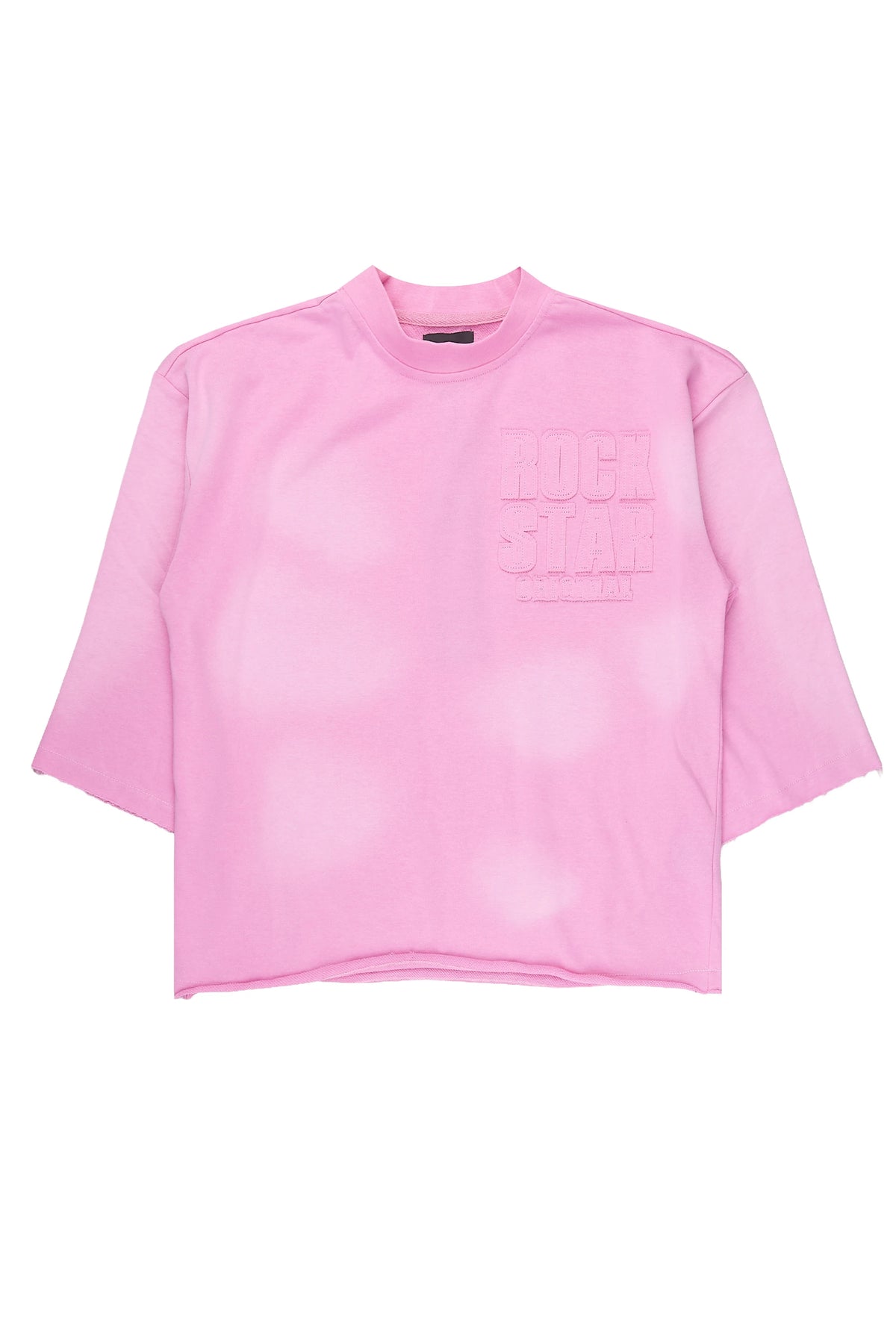 Shablona Pink 3/4 Boxy Crop Tee Shirt