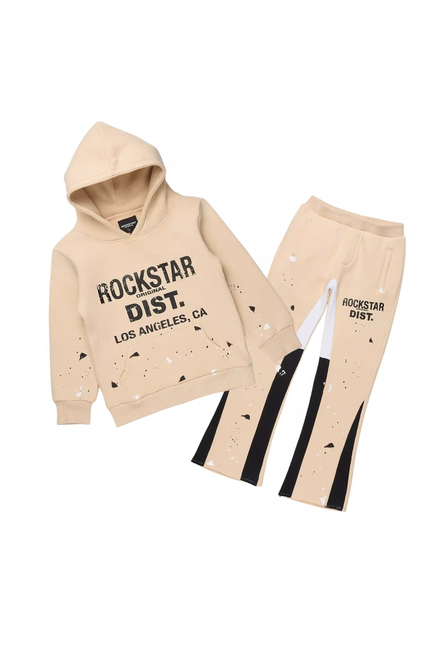Boys Scottie Tan/Black Stacked Flare Track Set