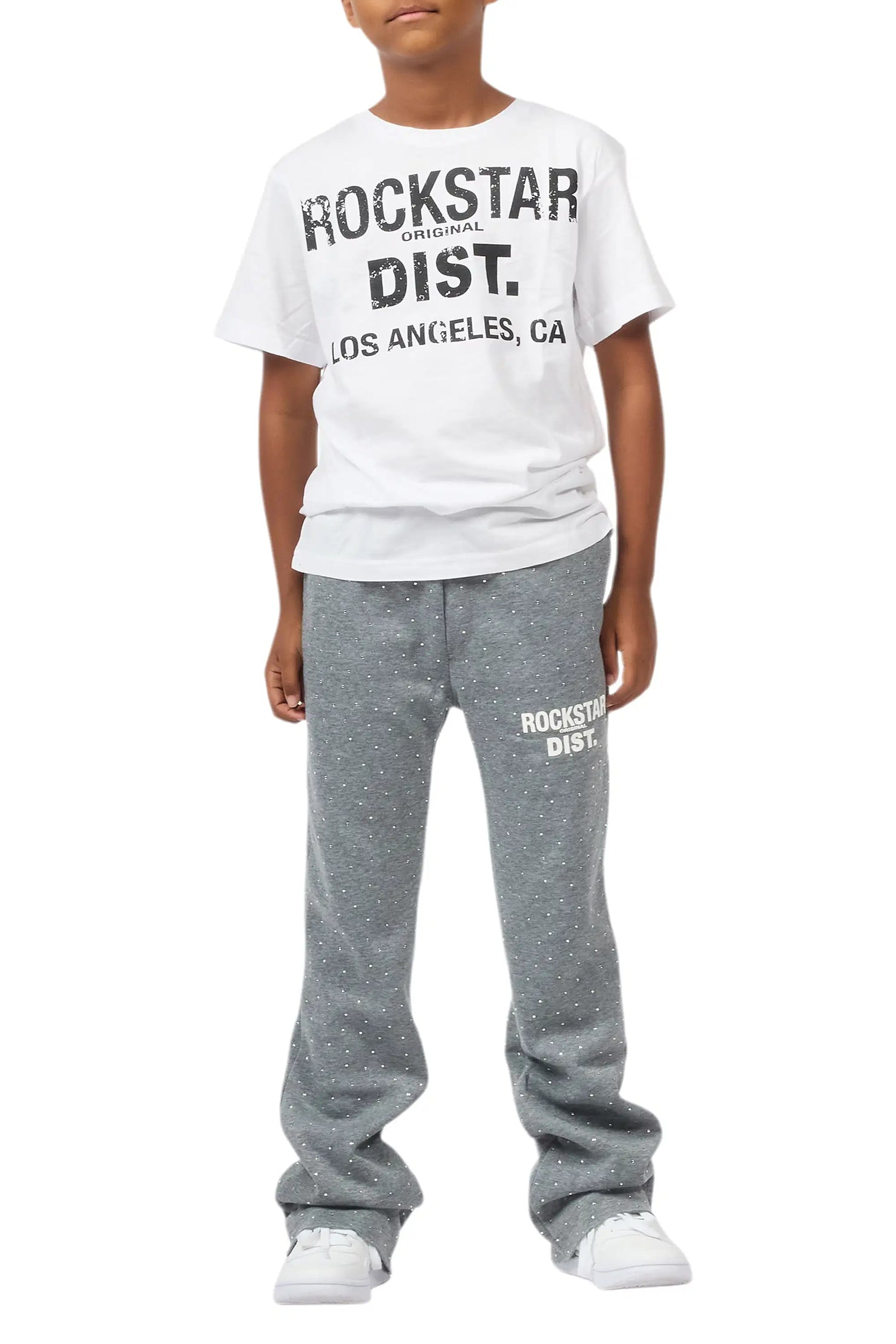 Boys Alpine Grey Rhinestone Track pant