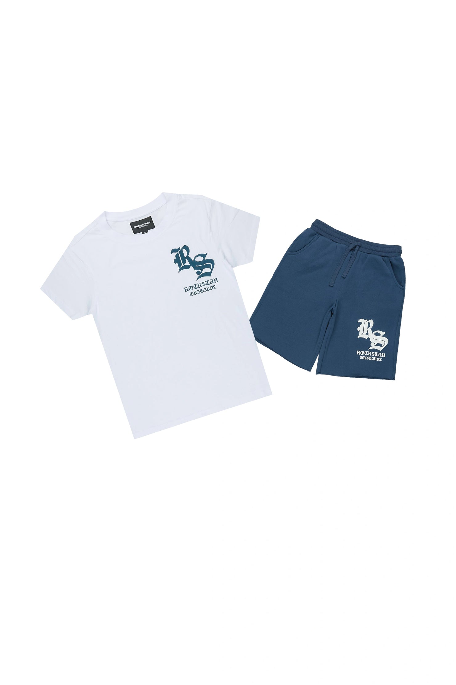 Boys Shire White/Navy T-Shirt Short Set