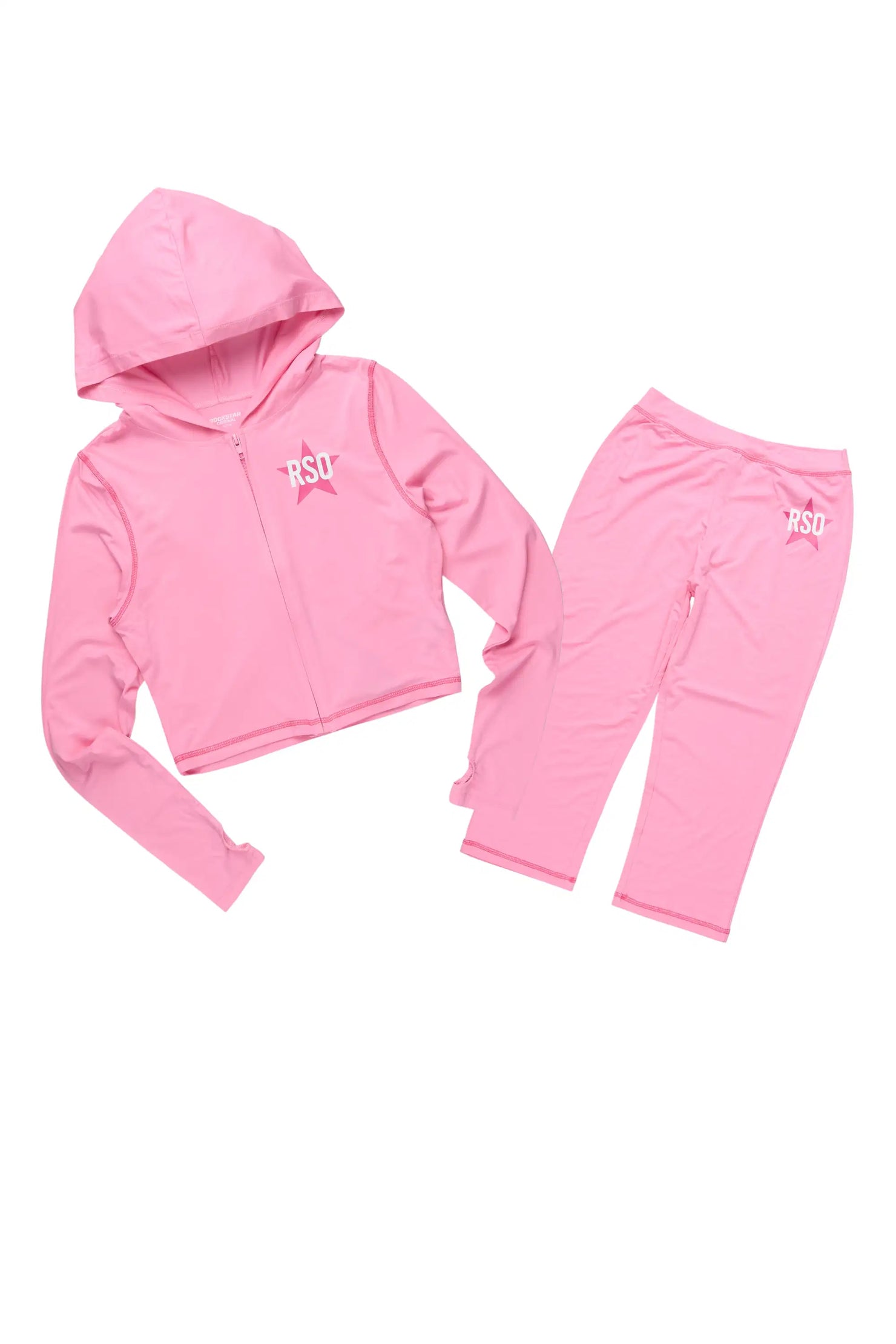 Sharina Pink Zip Up Capri Set