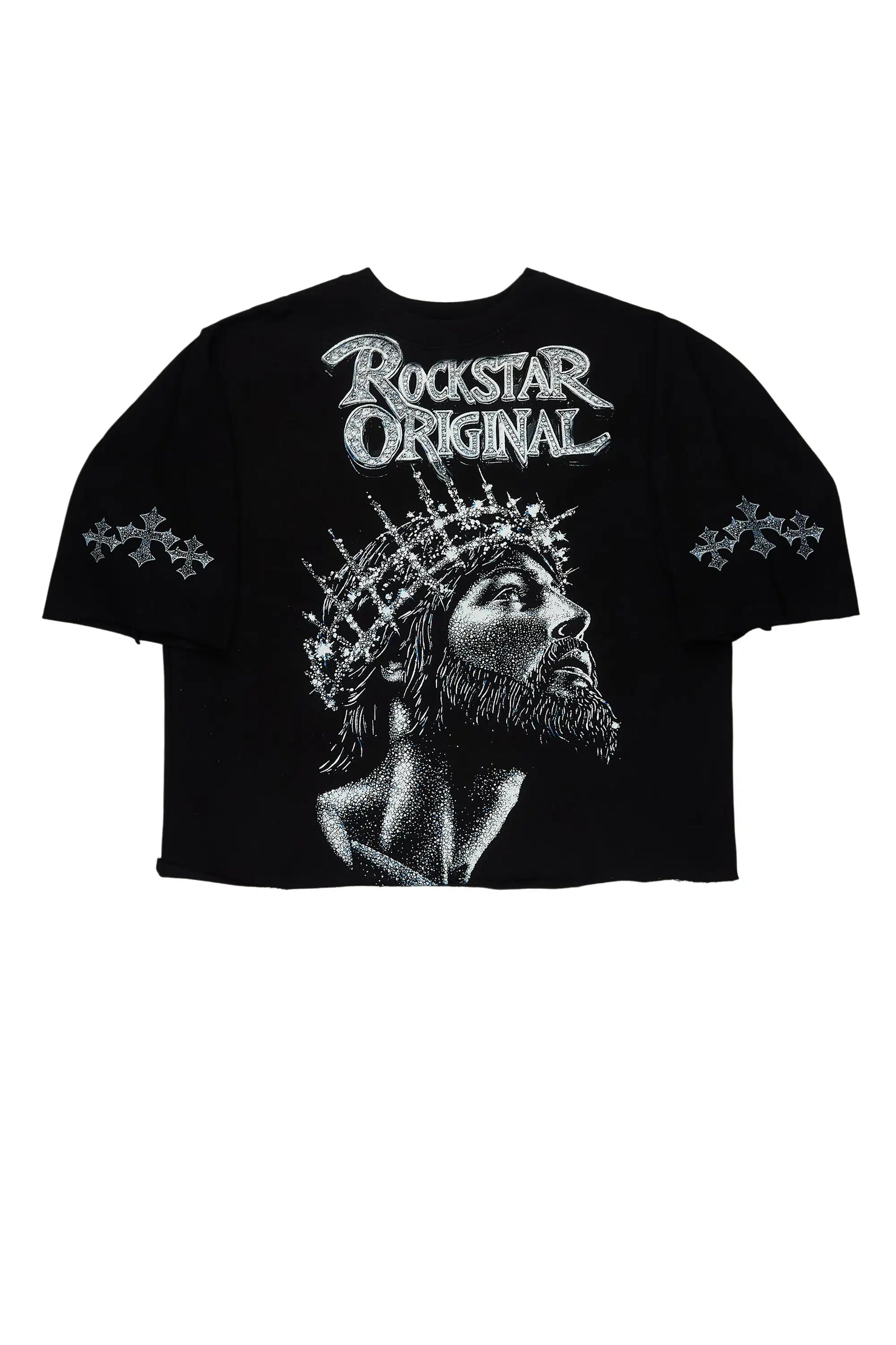 Darius Black Quarter Sleeve Boxy Sweatshirt