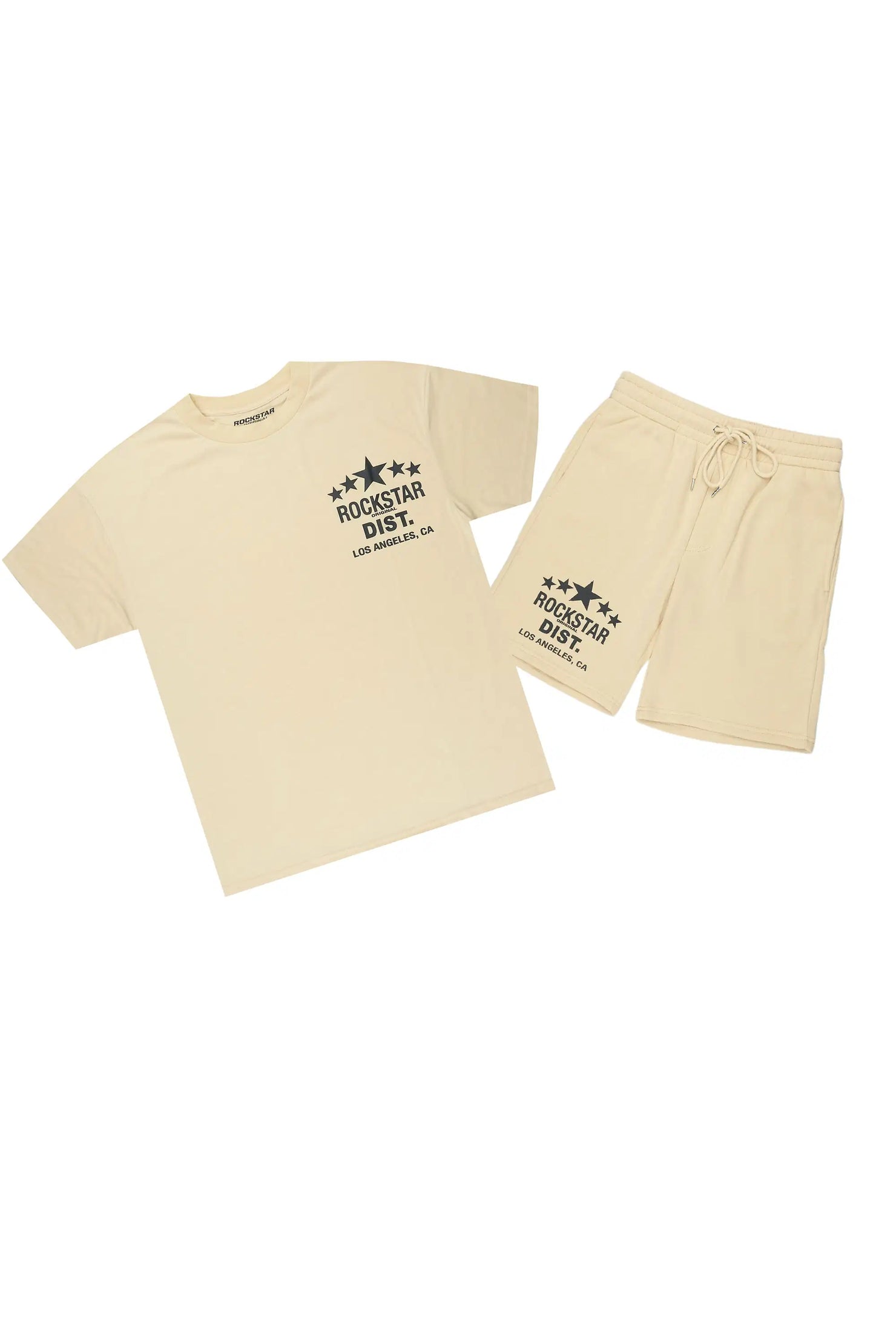 Starlake Beige Graphic T-Shirt/Short Set