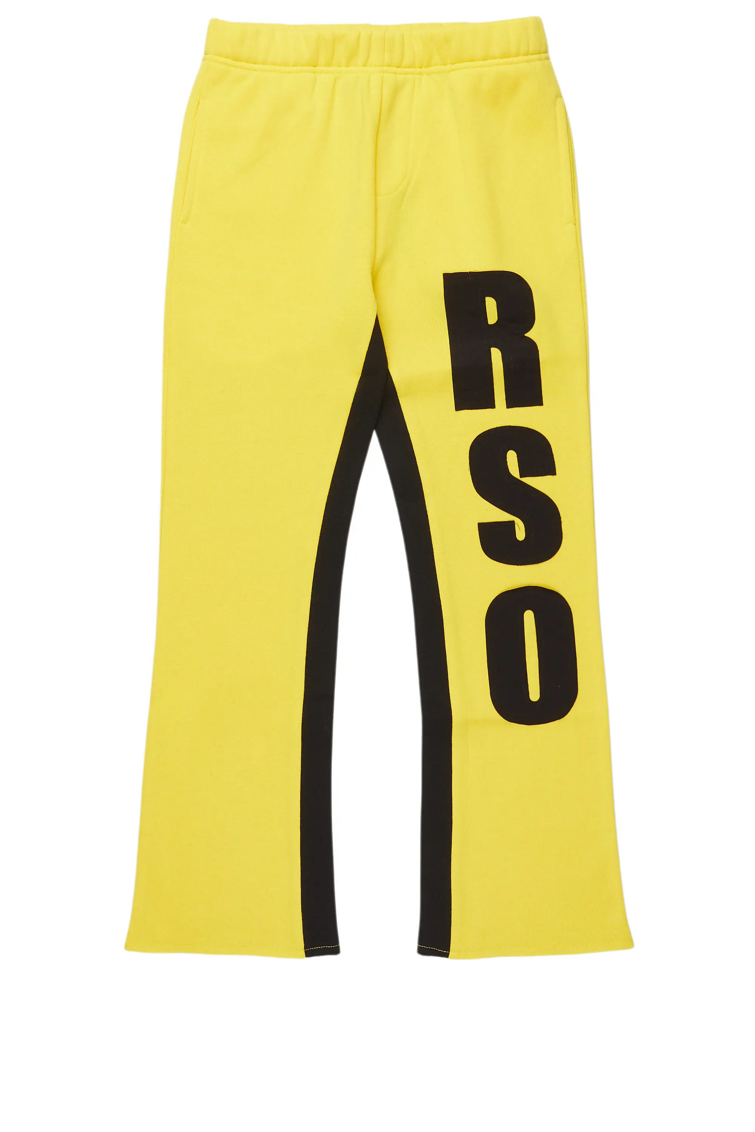 Boys Uko Yellow Stacked Baggy Flare Pant