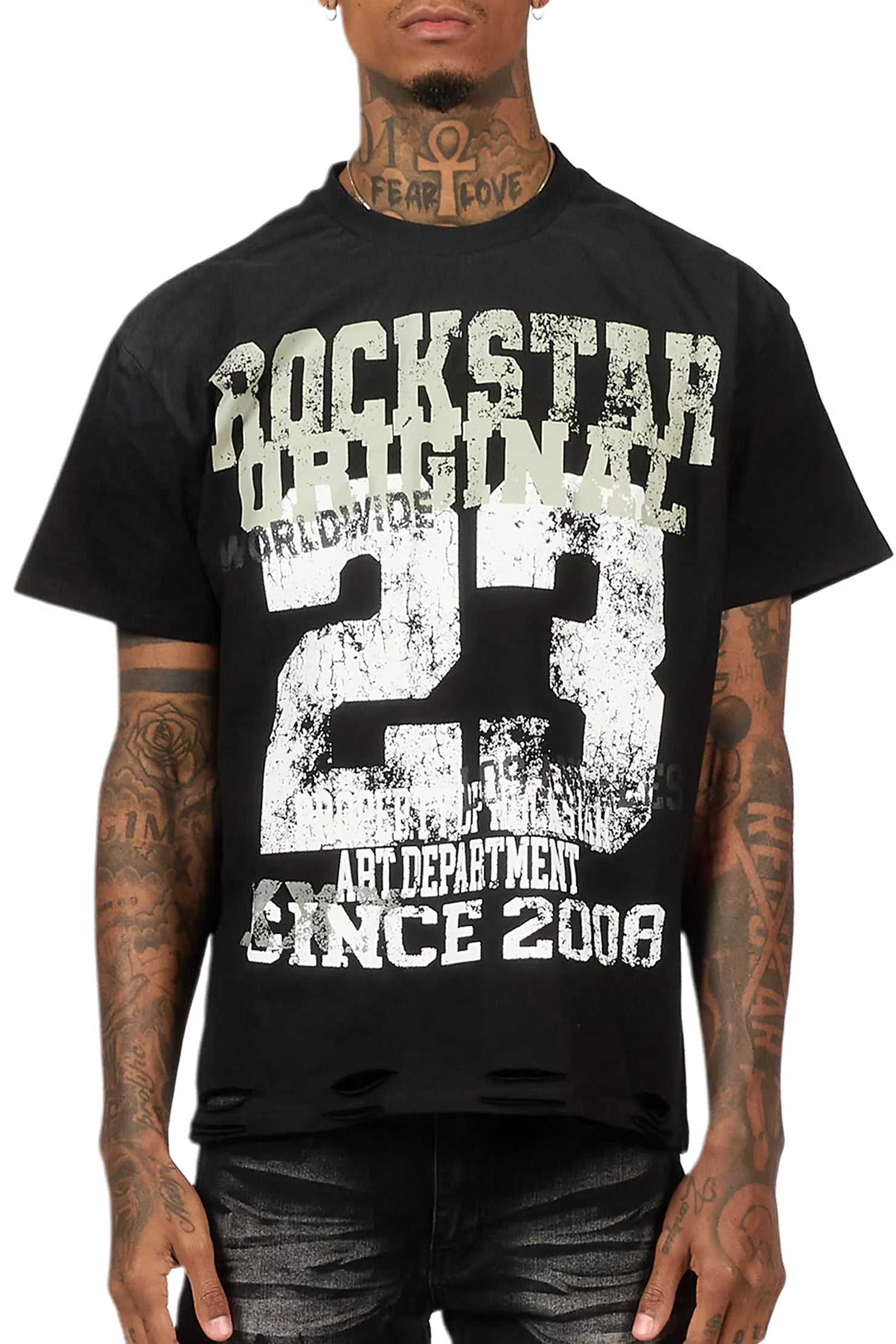Kyvaris Black Oversized Graphic T-Shirt