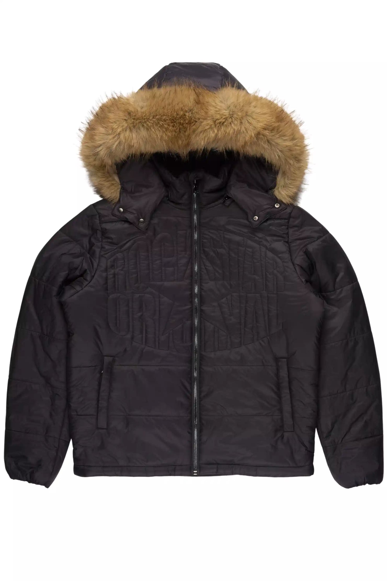 Marlona Black Oversized Puffer Jacket