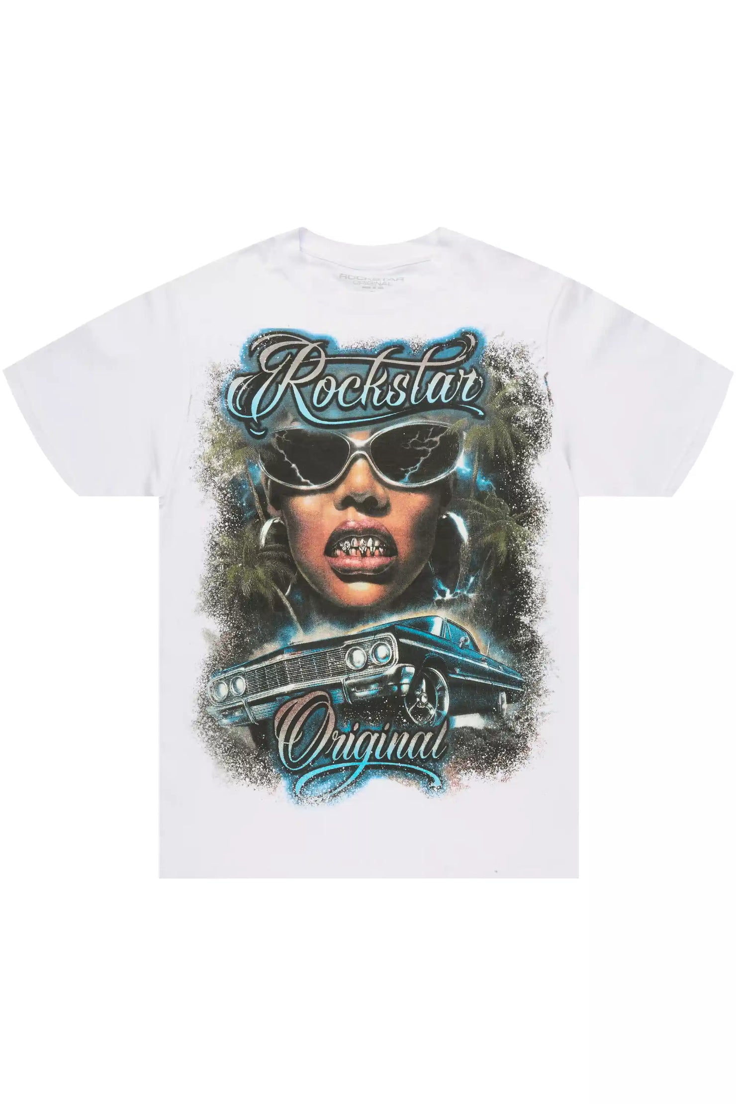 Ozair White/Multi Oversized Graphic T-Shirt