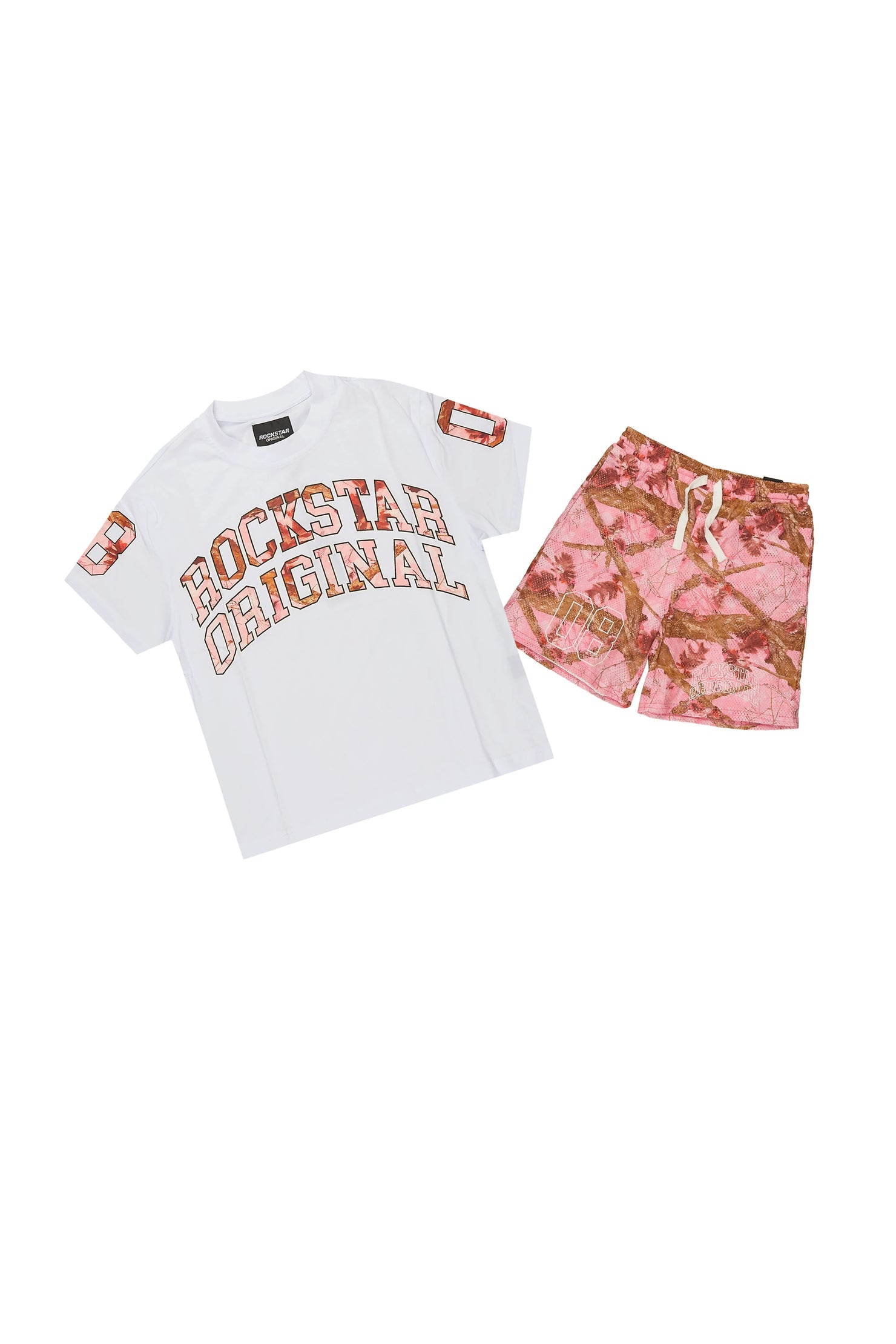 Girls Nikya White T-Shirt Short Set