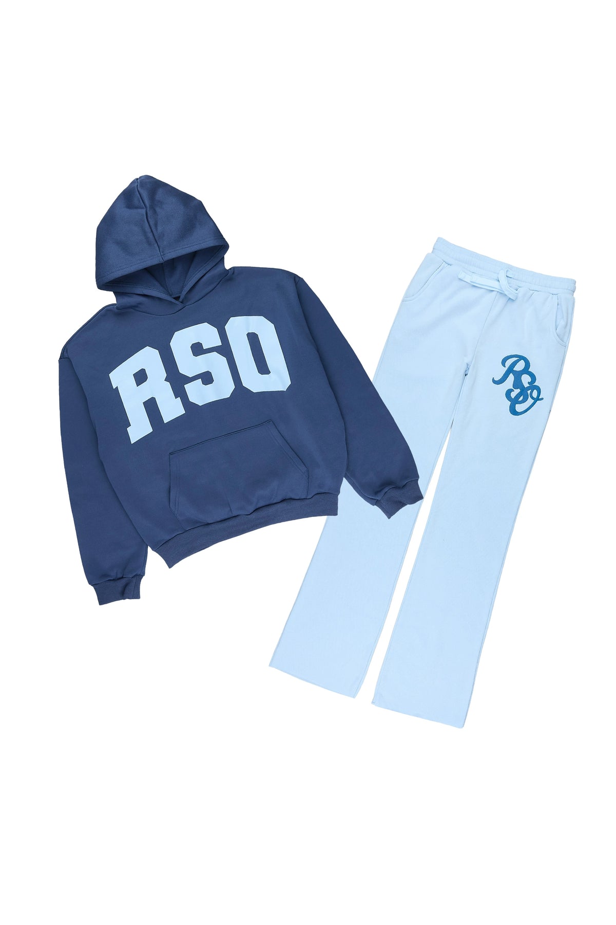 Boys Anvil Navy/Light Blue Hoodie Track Set