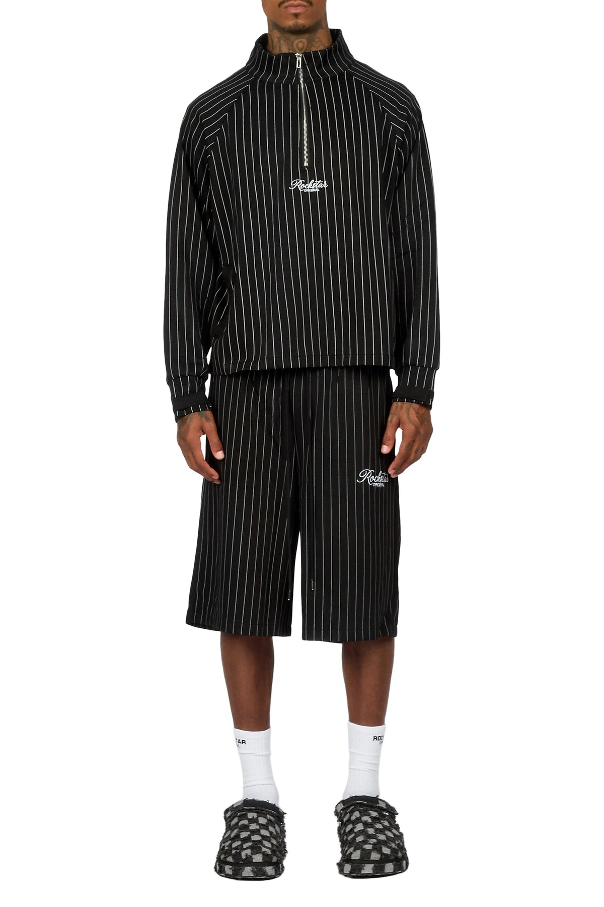 Hernan Black Quarter Zip Raglan Short Set