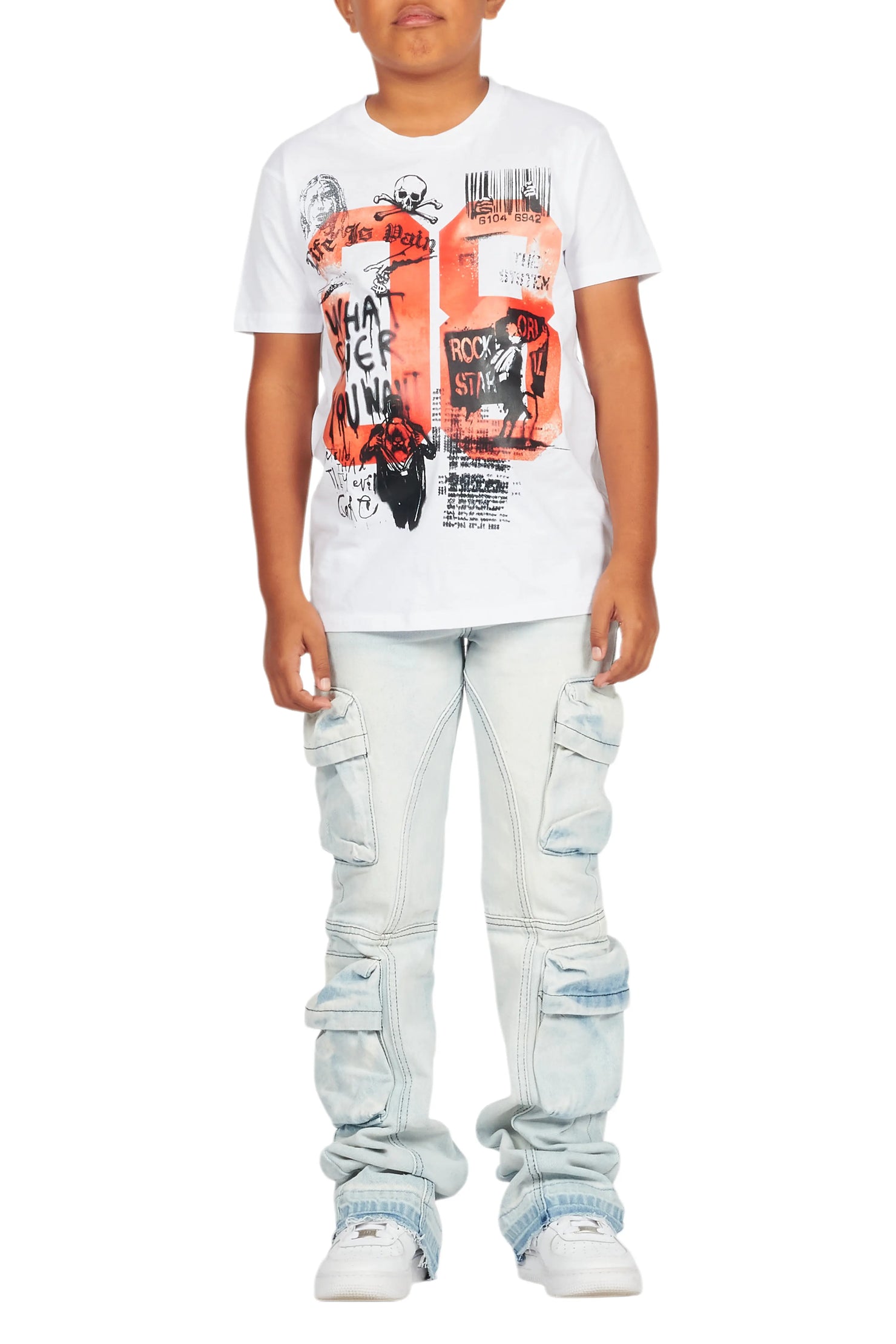 Boys Beau White Graphic T-Shirt
