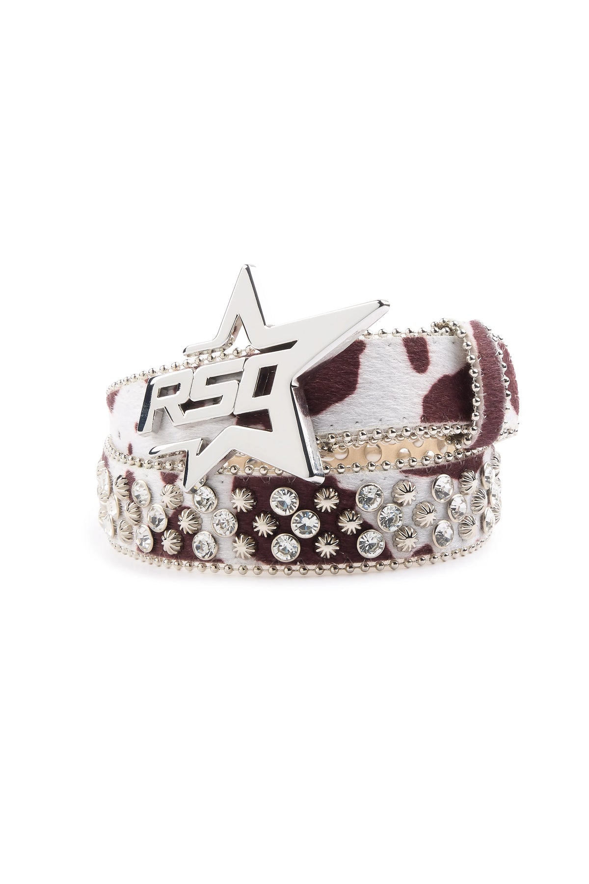 Timika White/Black Rhinestone Belt