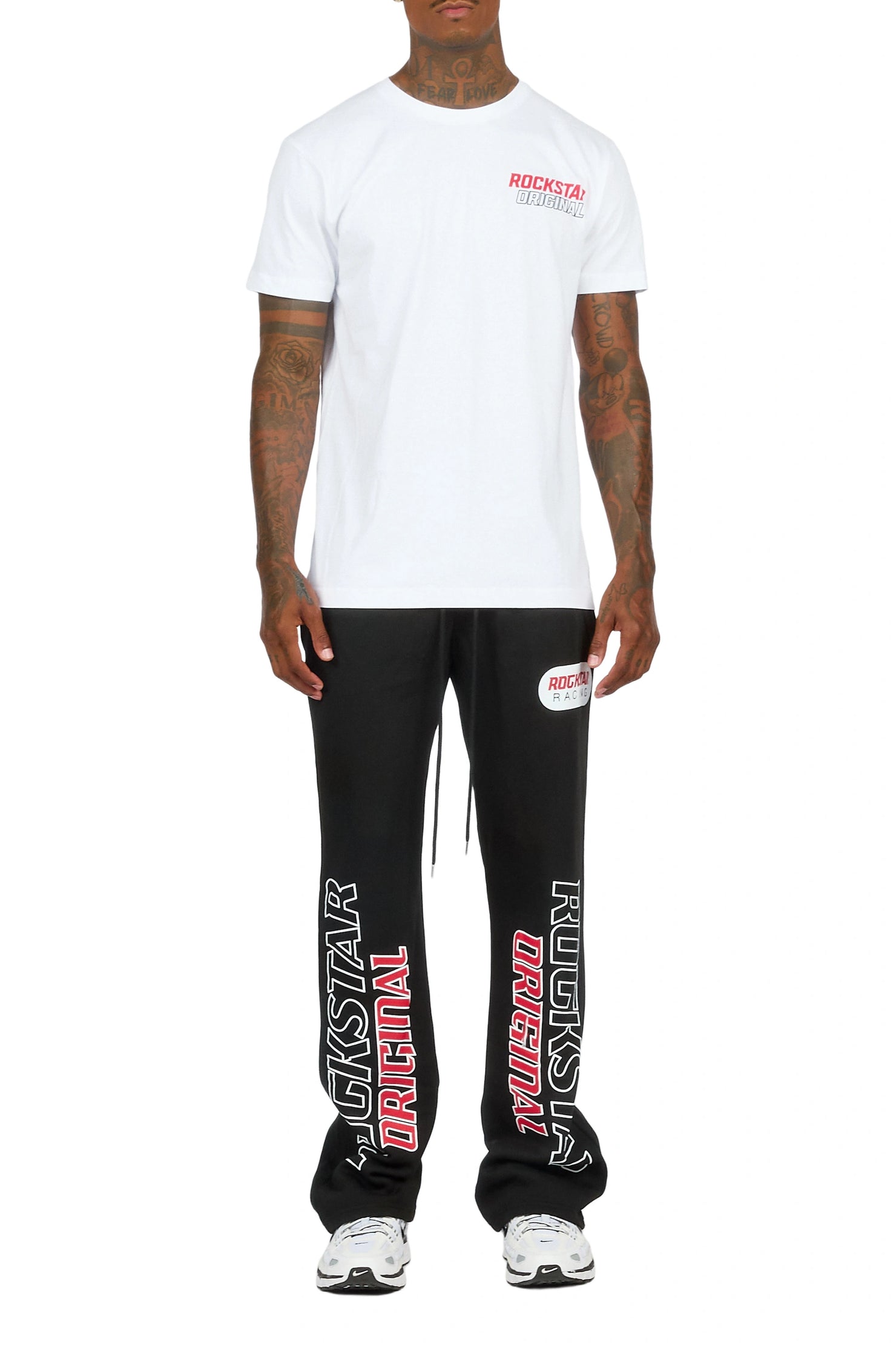 Spiller White/Black T-Shirt/Relaxed Pant Track Set