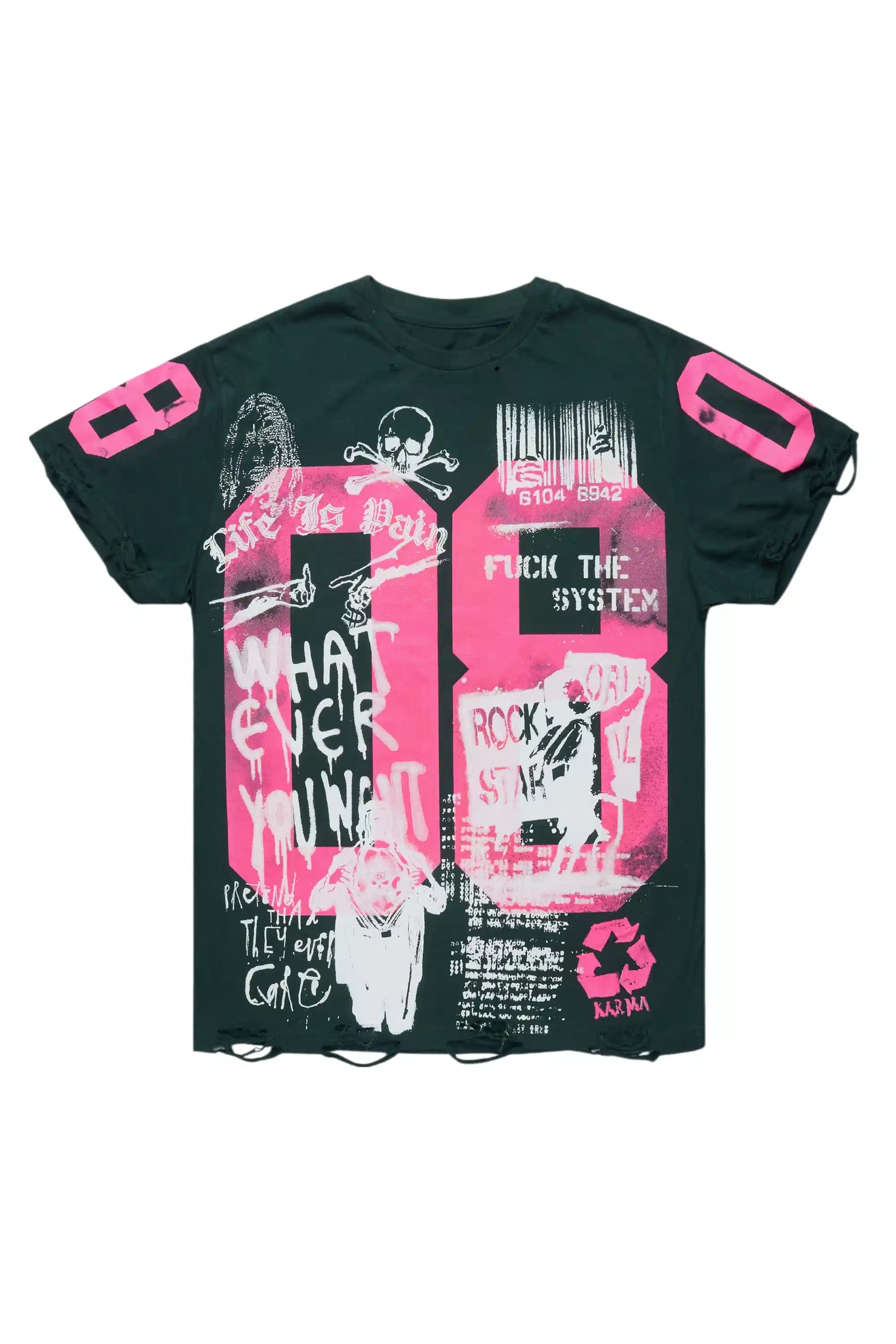 Kammile Green/Pink Oversized T-Shirt