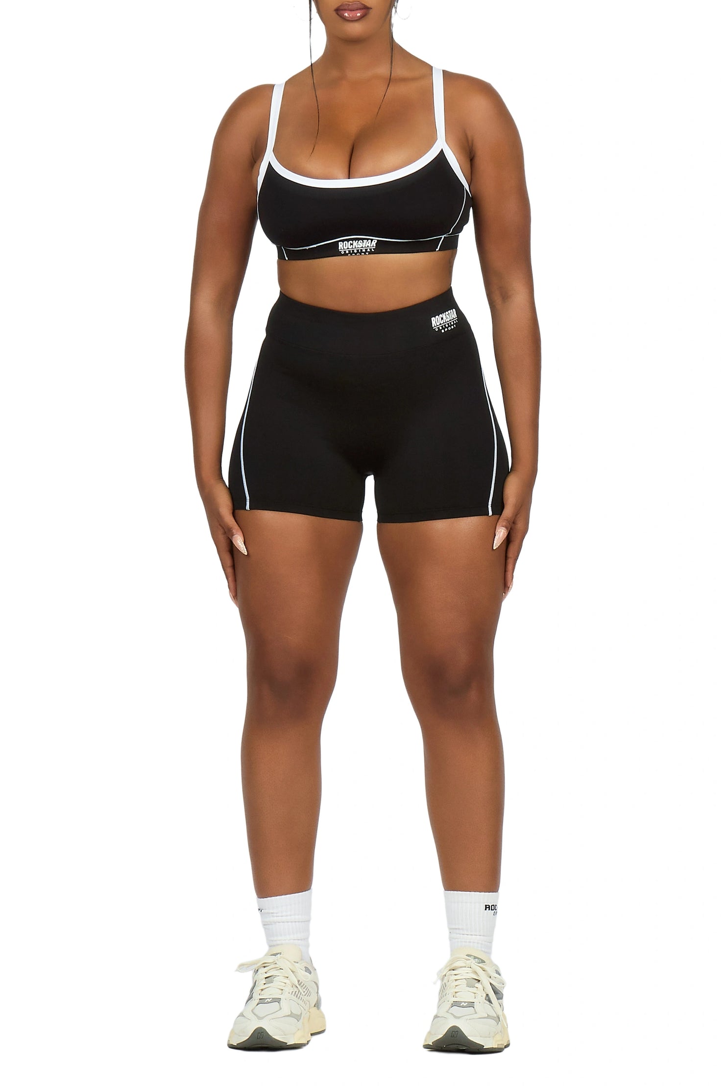Afshana Black Tank Active Bike Short Set