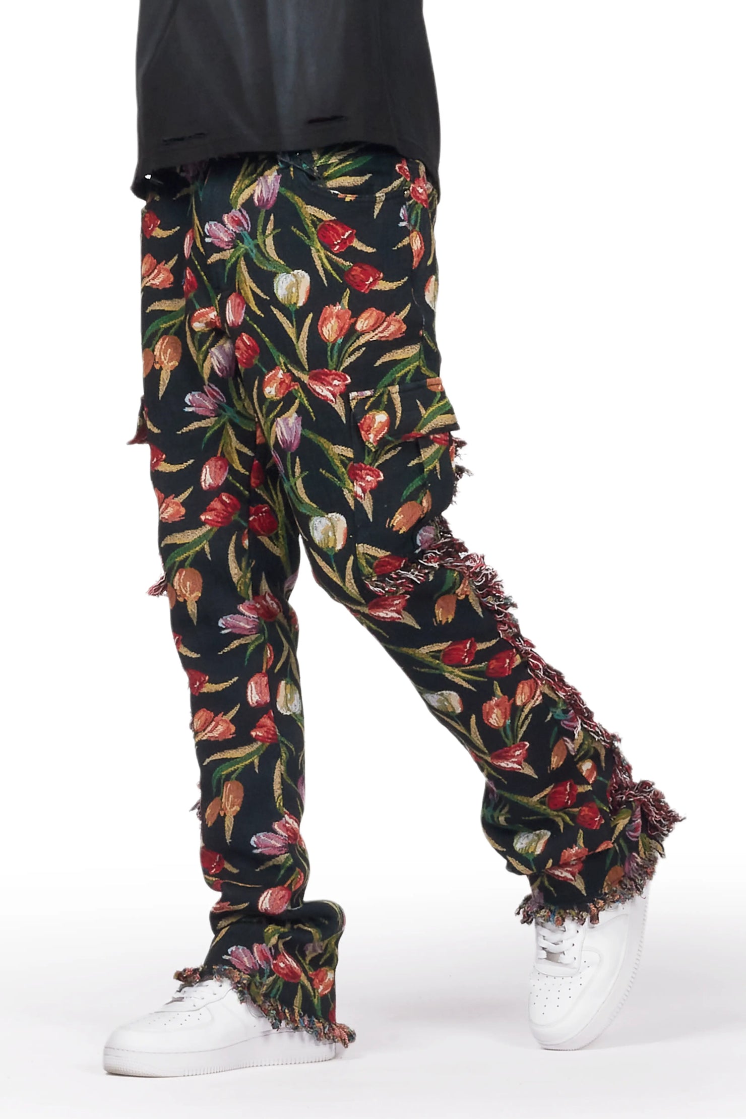 Ayami Black Slim Tapestry Flare Jean