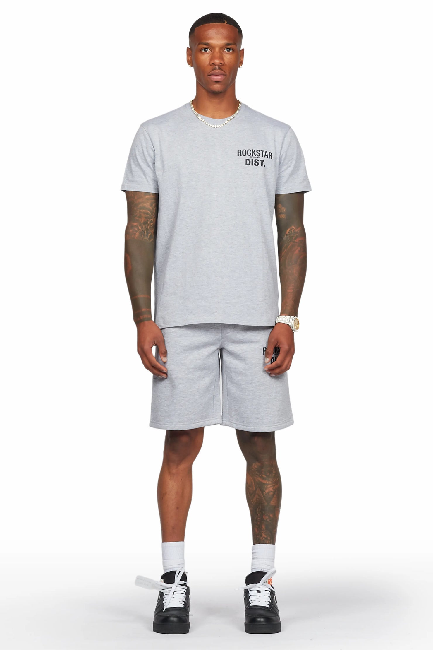 Alpine Heather Grey T-Shirt/Short Set