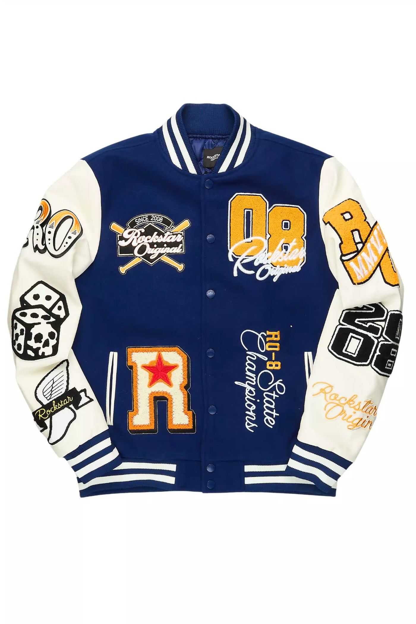 Forbidden Navy Varsity Jacket– Rockstar Original