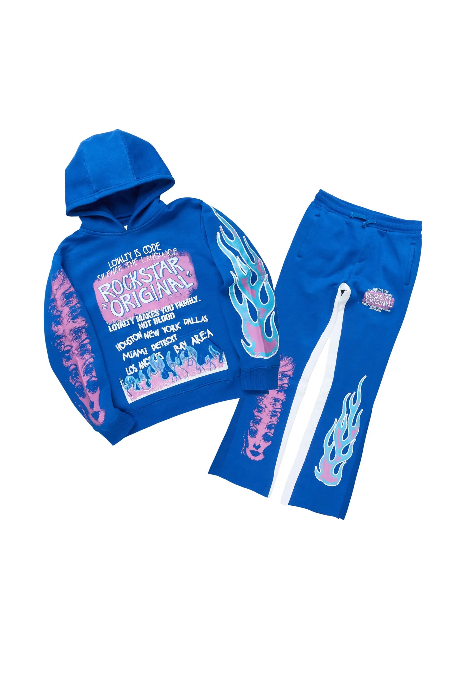 Boys Beno Royal Blue Hoodie/Baggy Track Set