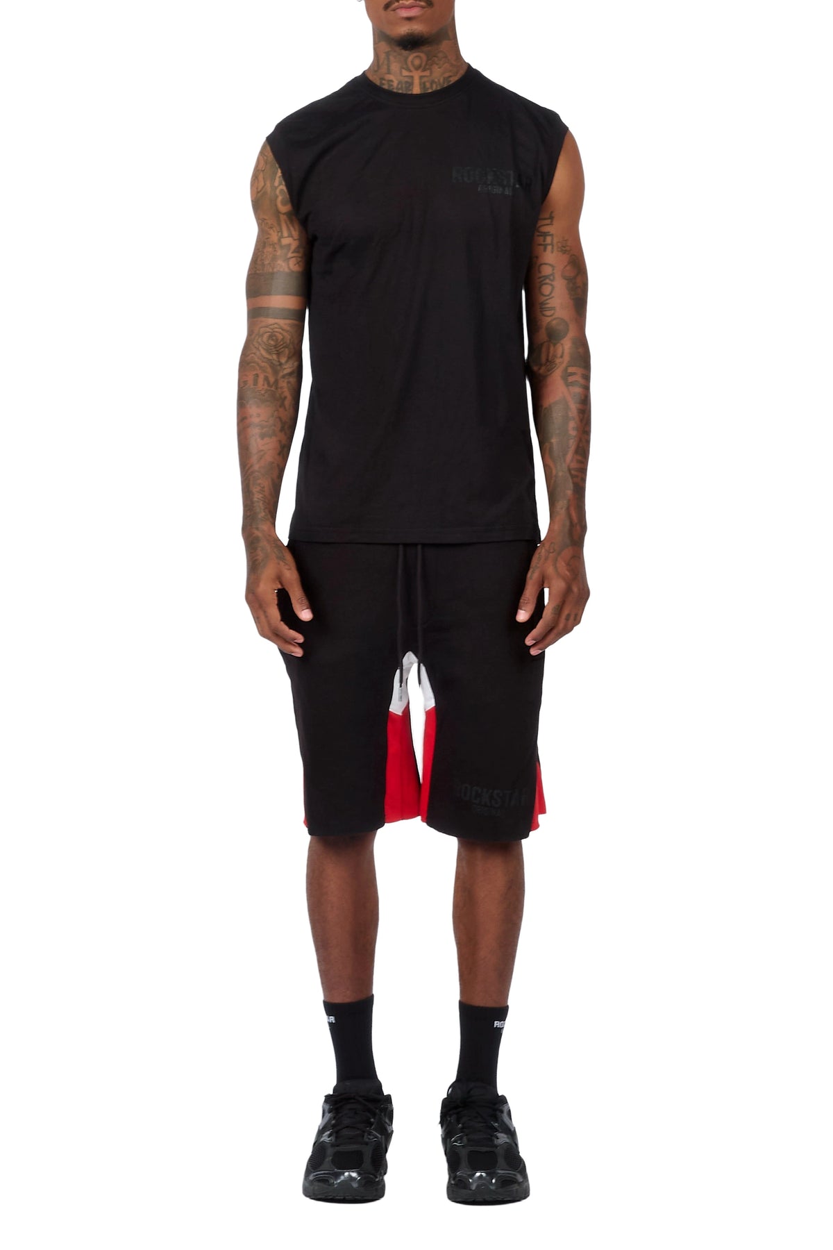 Sana Black Relaxed Cut Sleeve T-Shirt/Short Set