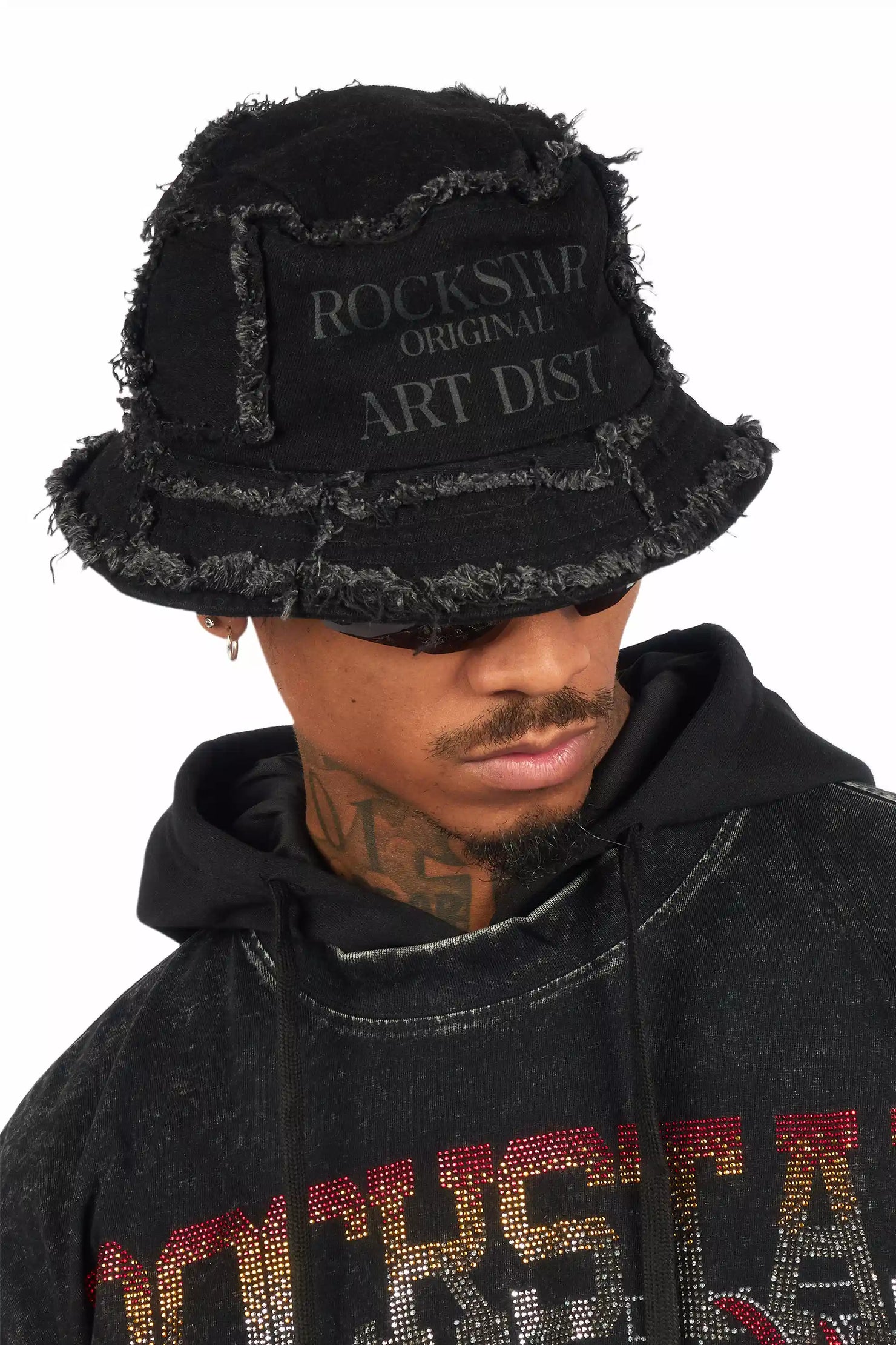 Ivo Jet Black Patchwork Bucket Hat