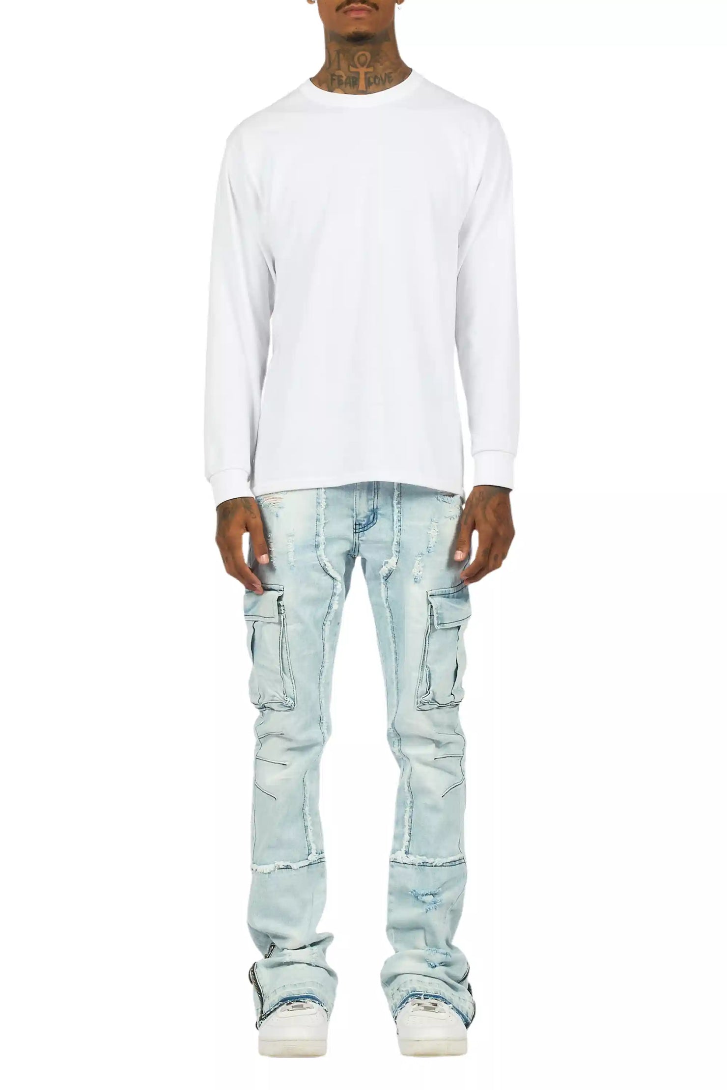 Aftermath Light Blue Stacked Flare Jean