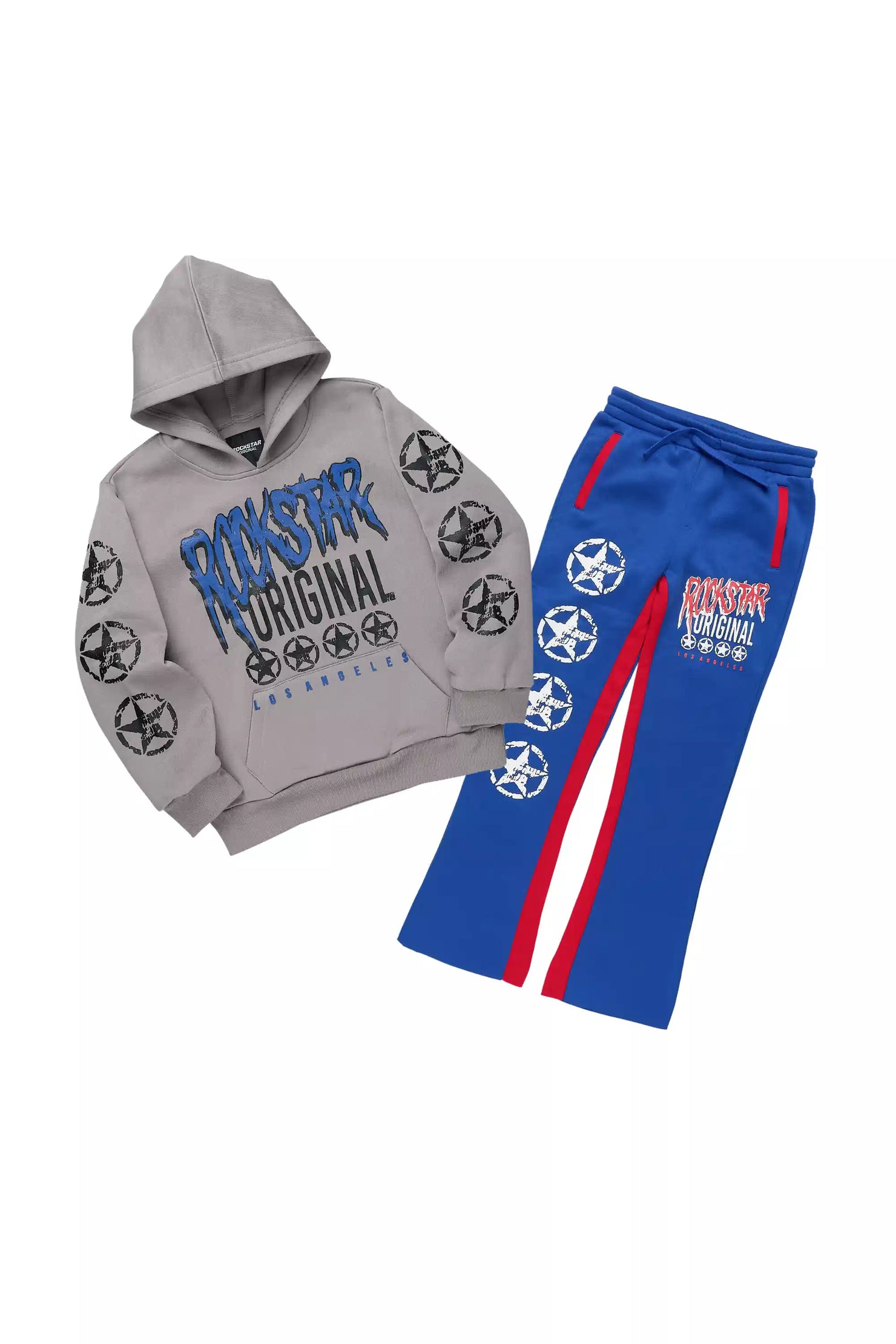 Boys Wizzurd Grey/Blue Stacked Track Set