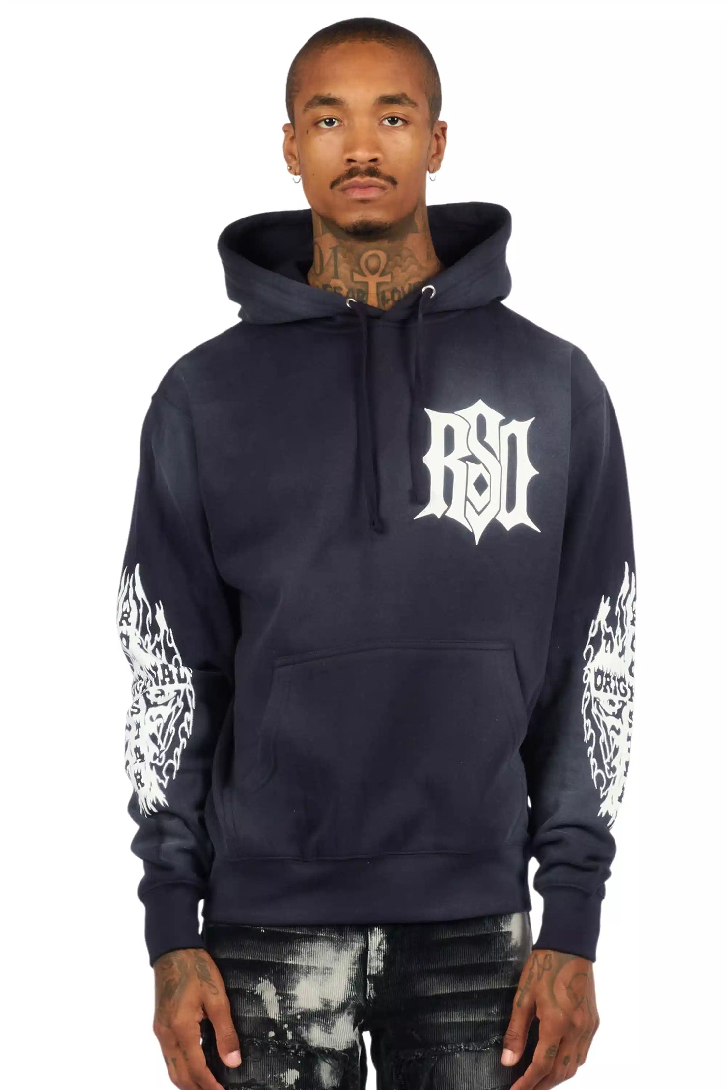 Lyrex Navy/White Graphic Hoodie