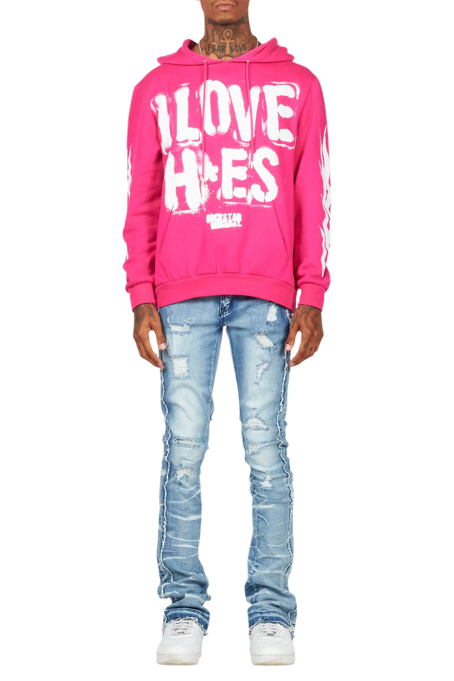 Rugged Blue Stacked Flare Jean