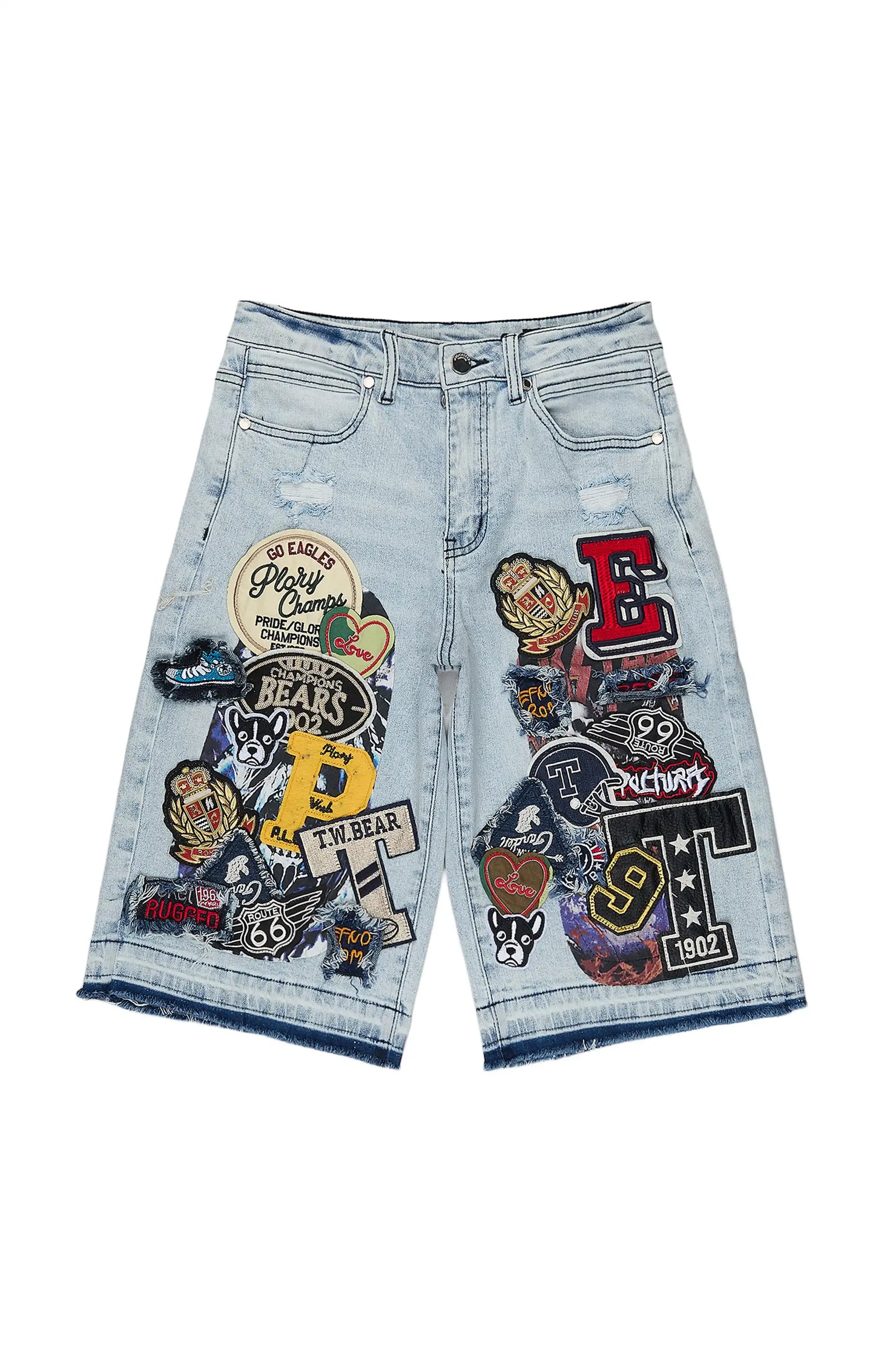 Boys Espen Light Wash Patch Jort