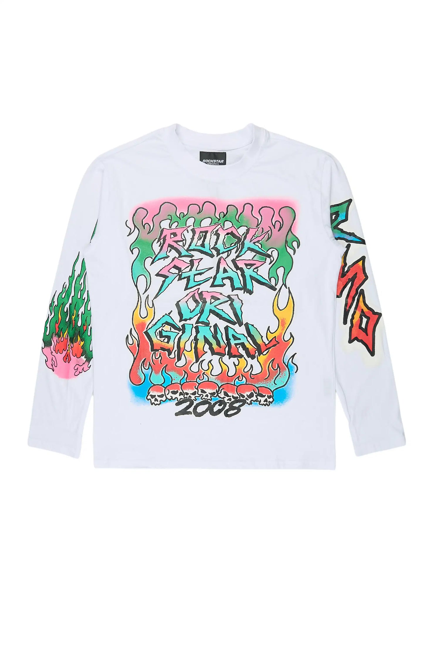 Boys Ebbe White Long Sleeve Graphic T-Shirt