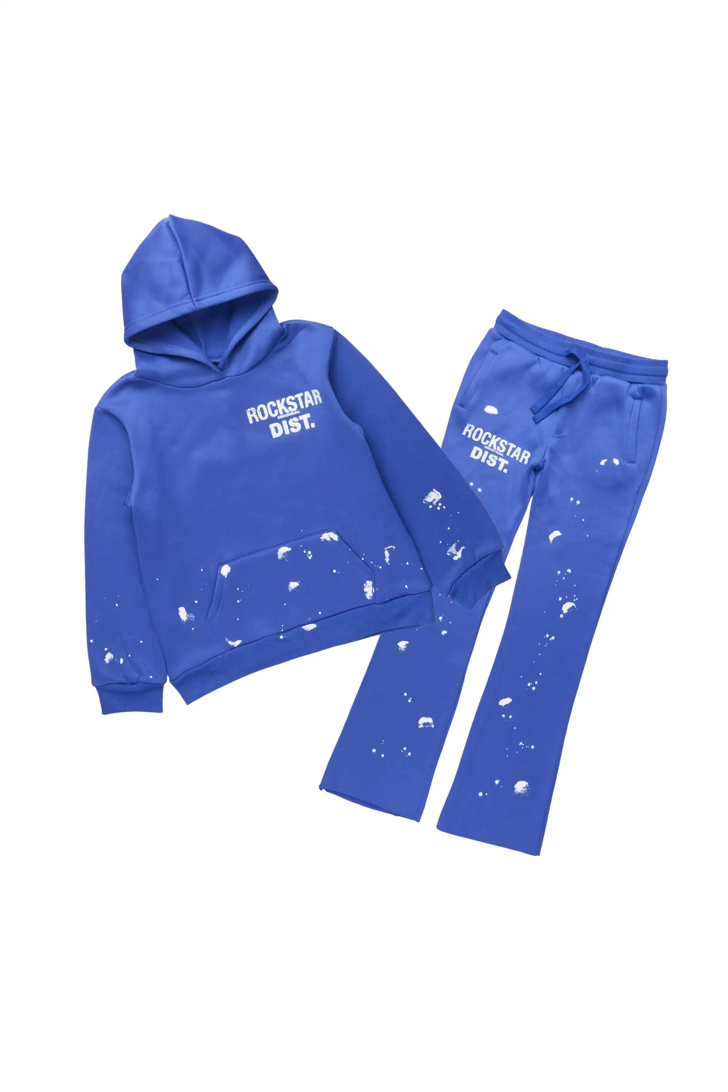 Boys Raffer 2.0 Royal Blue Hoodie/Stacked Flare Track Set