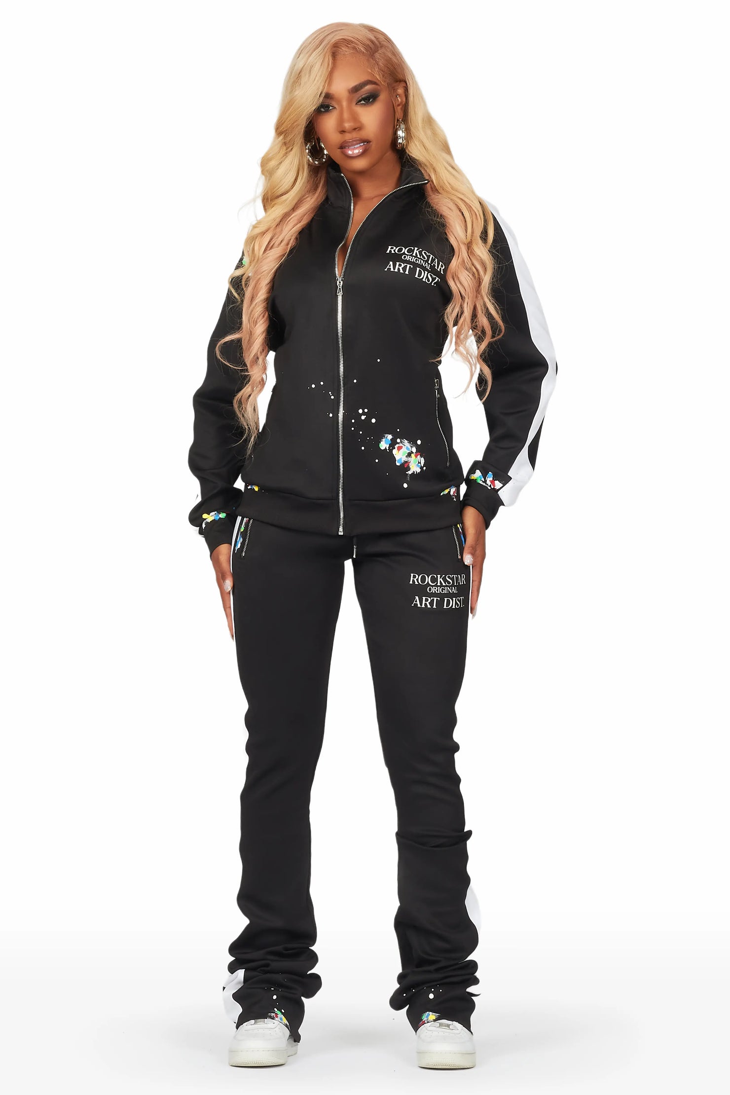 Nevaeh Black Tricot Super Stacked Trackset