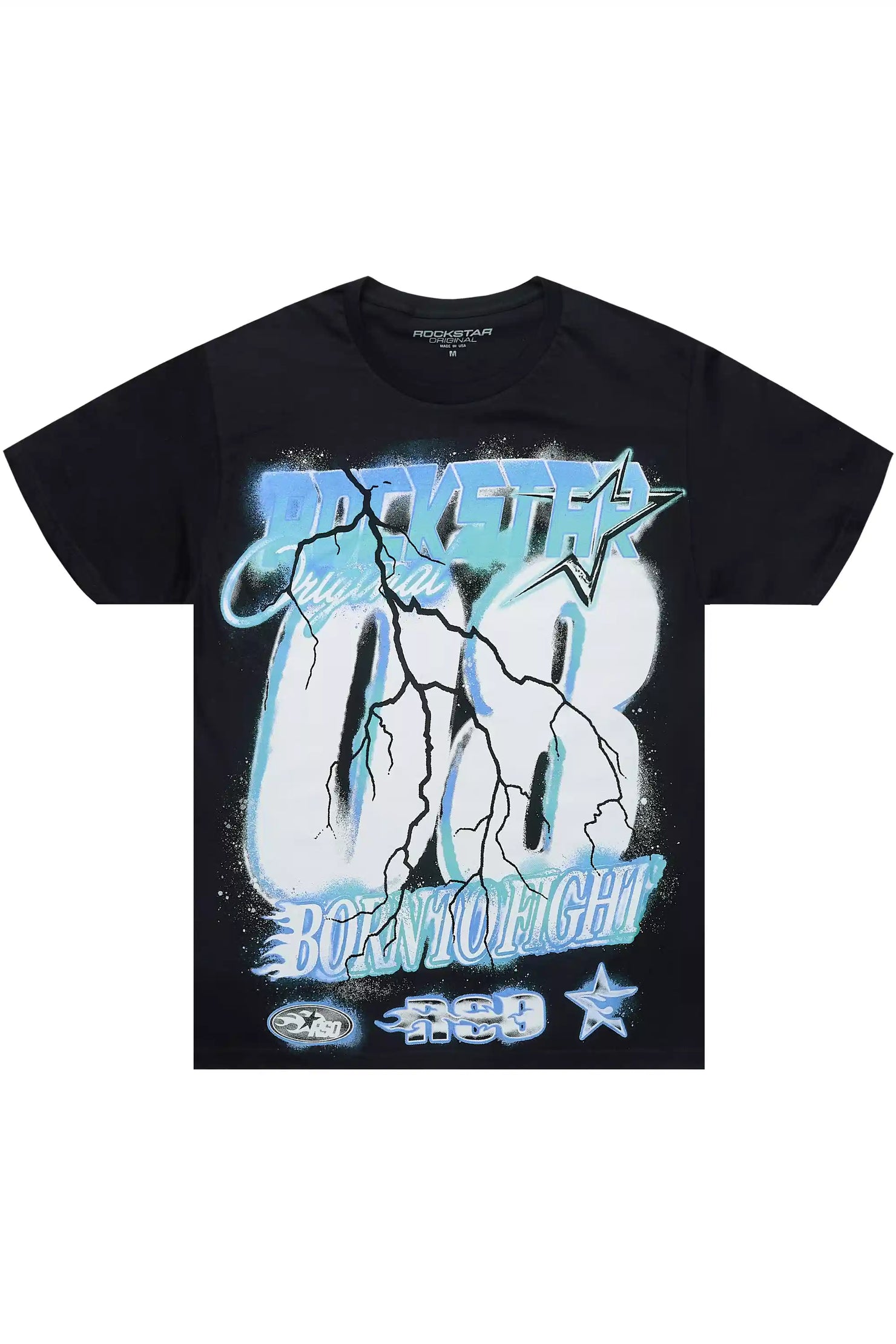 Vaelox Black/Blue Oversized Graphic T-Shirt