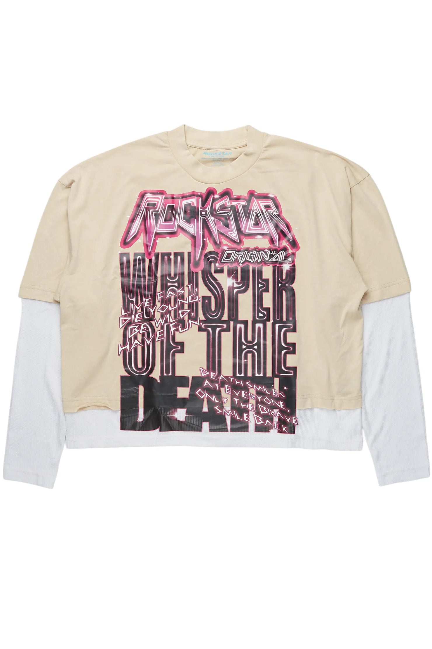 Nicola Beige/White Double Layer T-Shirt