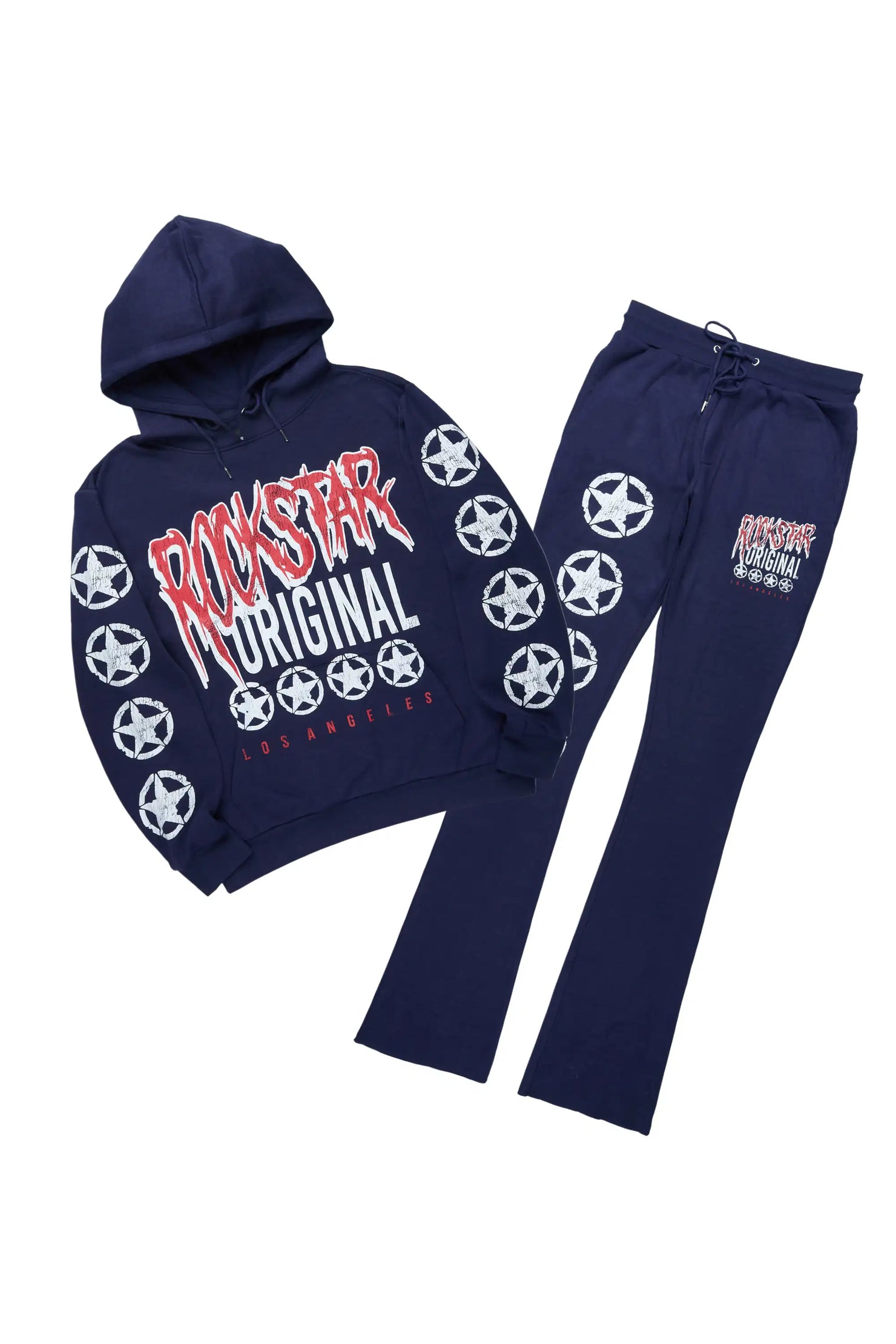 Wizzurd Navy/Red Hoodie Stacked Track Set