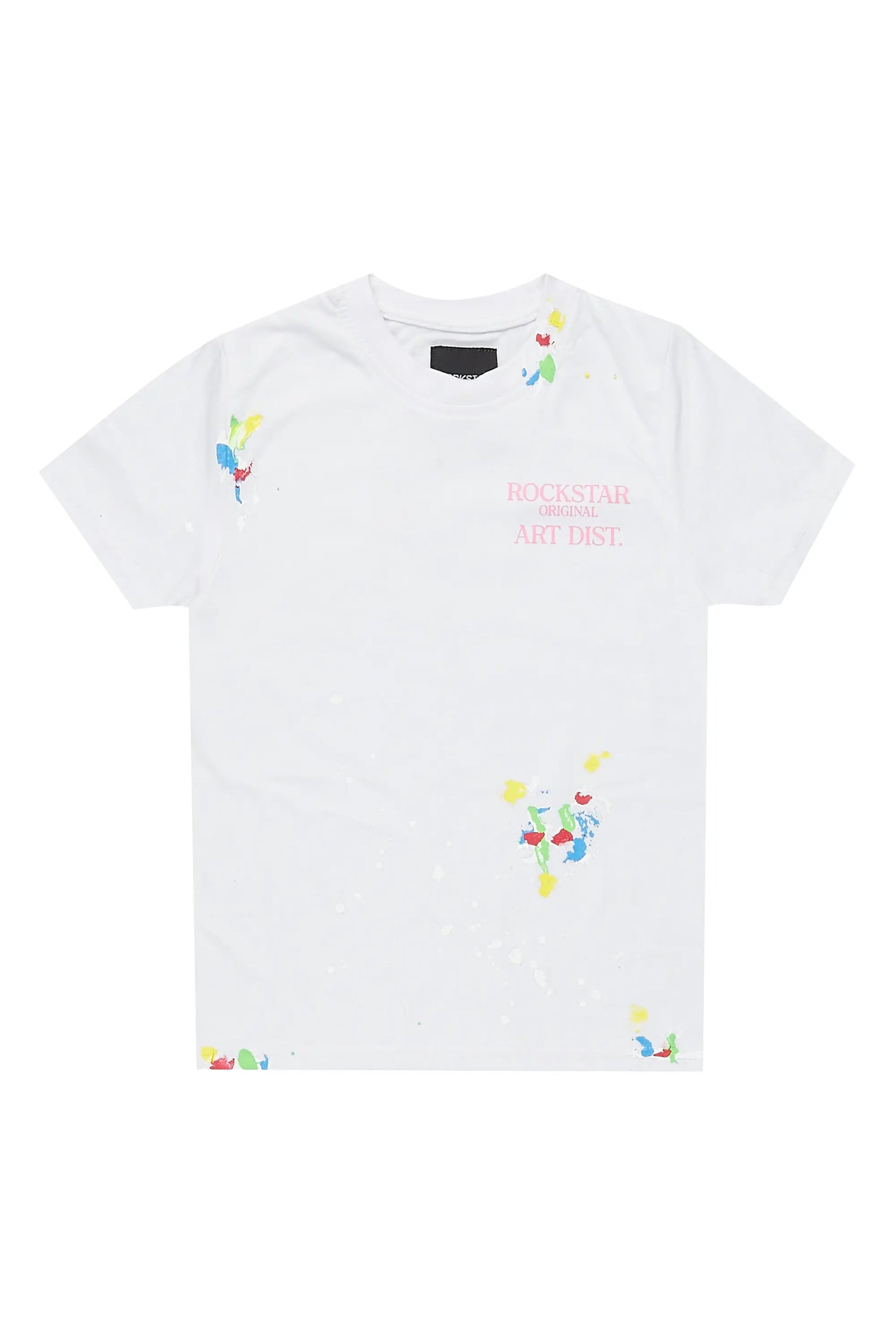 Girls Palmira White/Pink Graphic T-Shirt