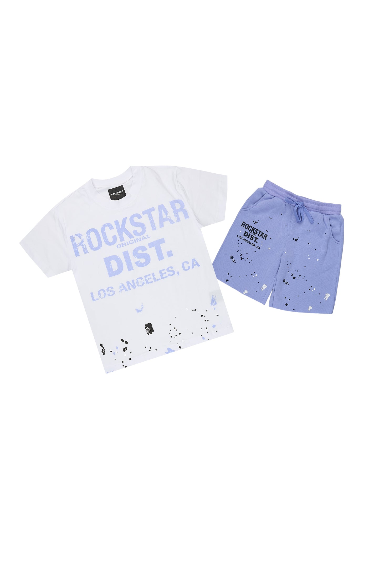 Girls Gianna White/Lavender Short Set