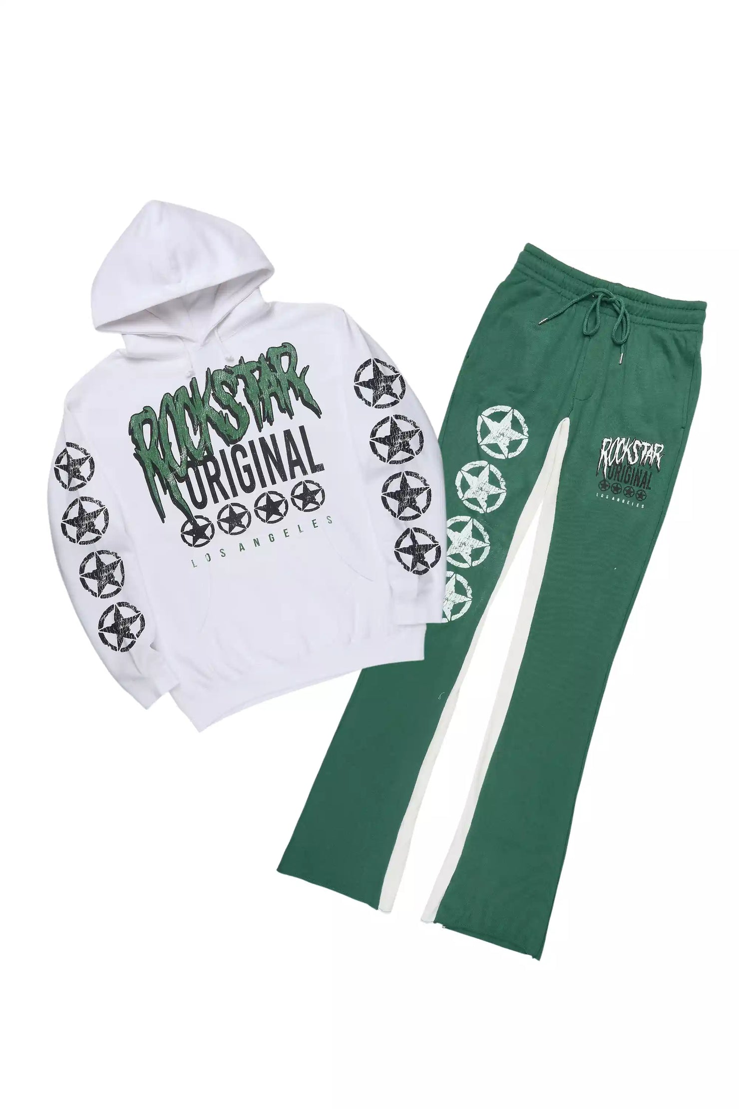 Wizzurd White/Green Hoodie Stacked Track Set