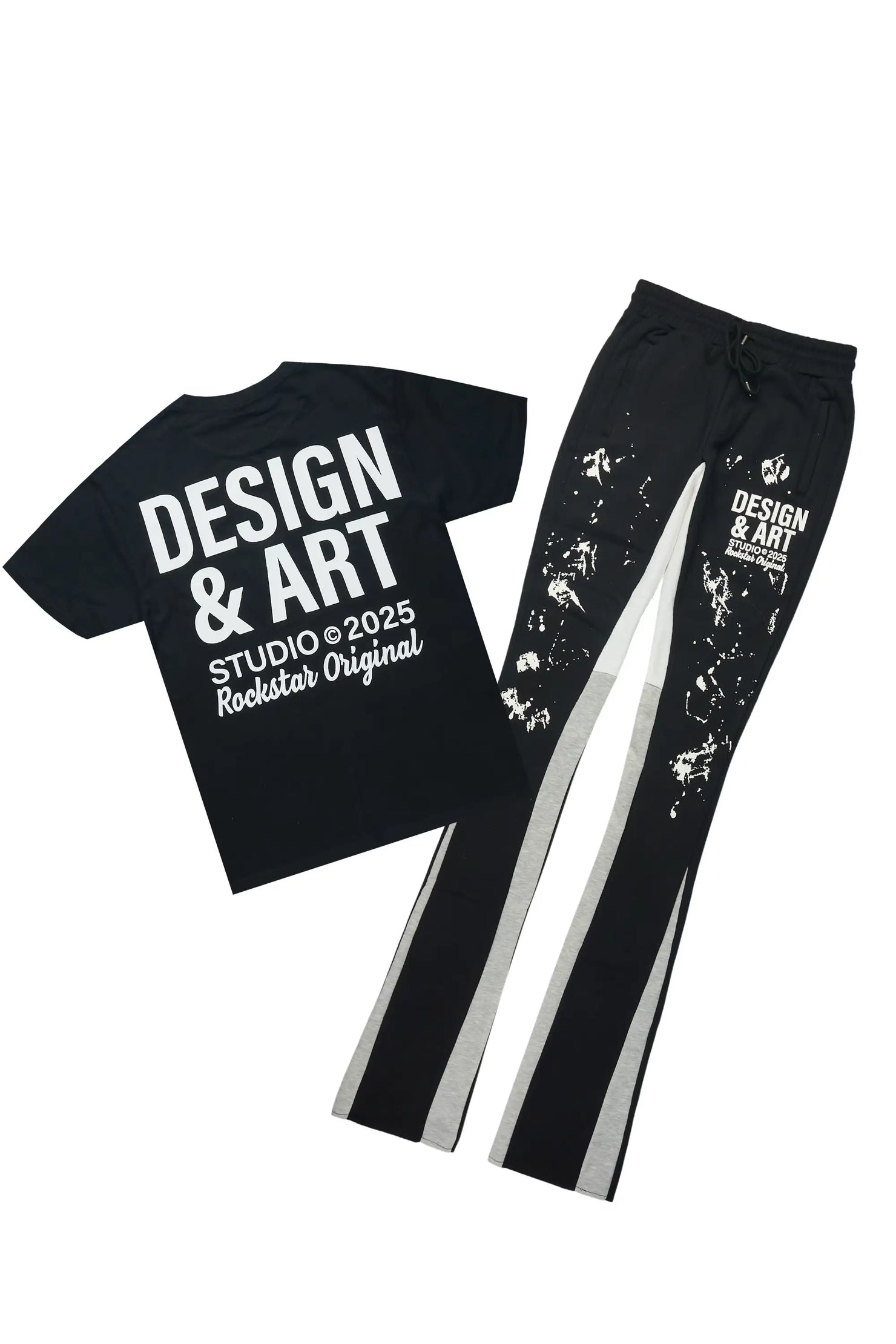 Damone Black/White T-Shirt/Super Stacked Track Set